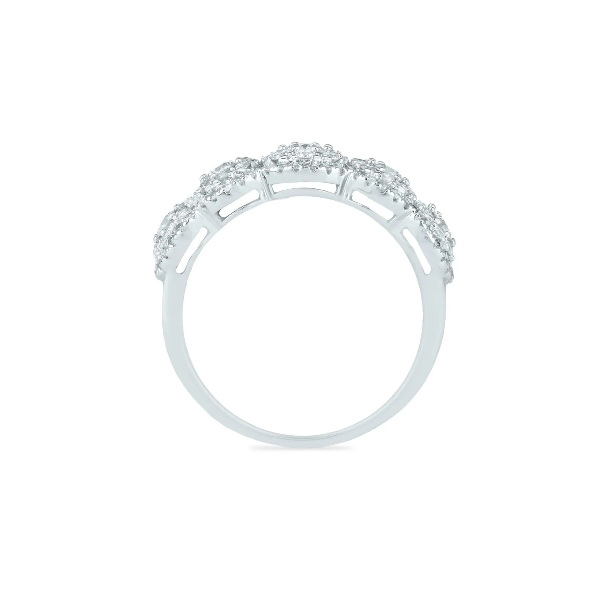 1 CT. Tw. Diamond Anniversary Band Ring 10K White Gold Size 7.5 2mm - Image 2