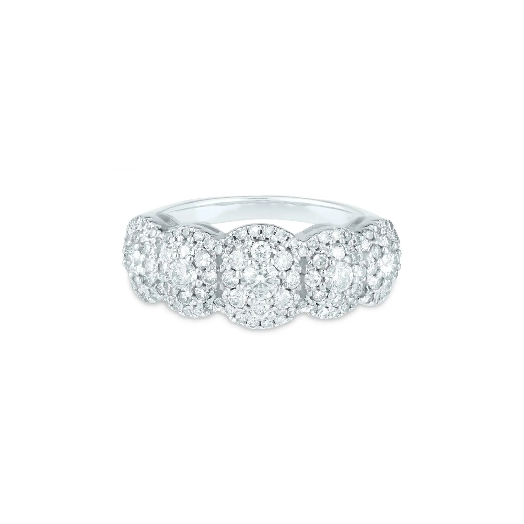 1 CT. Tw. Diamond Anniversary Band Ring 10K White Gold Size 8 2mm