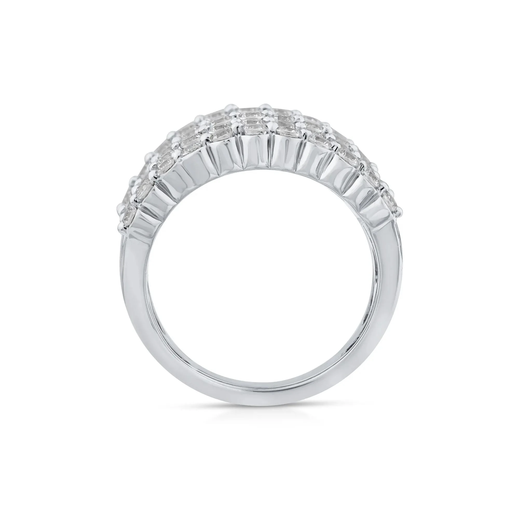 3 CT. Tw. Lab Grown Diamond Multi-Row Anniversary Band Ring 10K White Gold Round Brilliant Cut Size 6.5 - Image 2