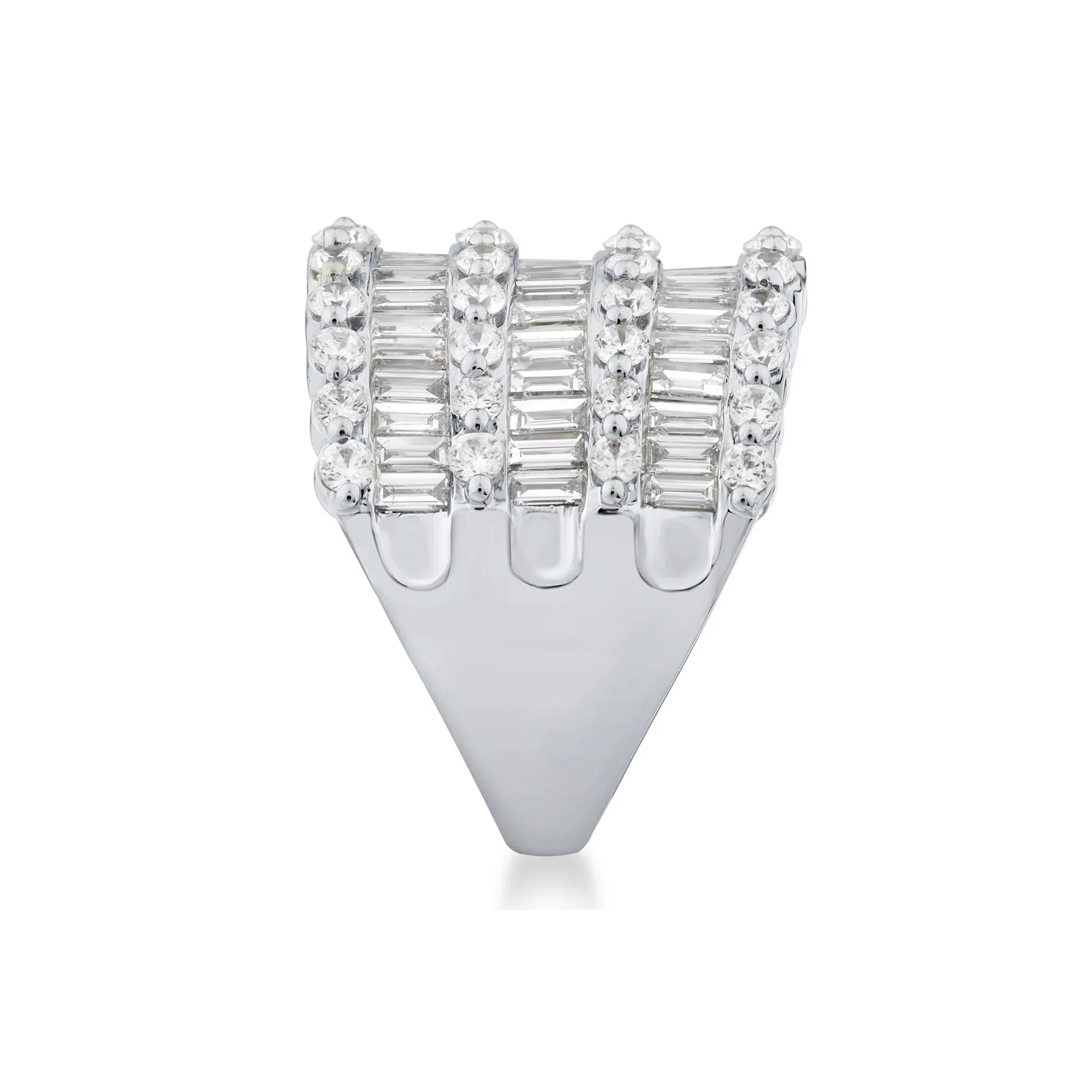 3 CT. Tw. Lab Grown Diamond Multi-Row Anniversary Band Ring 10K White Gold Round Brilliant Cut Size 7.5 - Image 3
