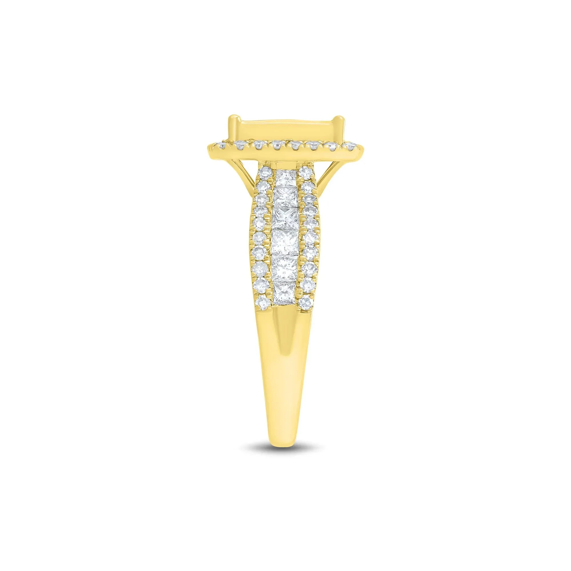 2 CT. Tw. Composite Diamond Engagement Ring 10K Yellow Gold Size 7 1mm - Image 3