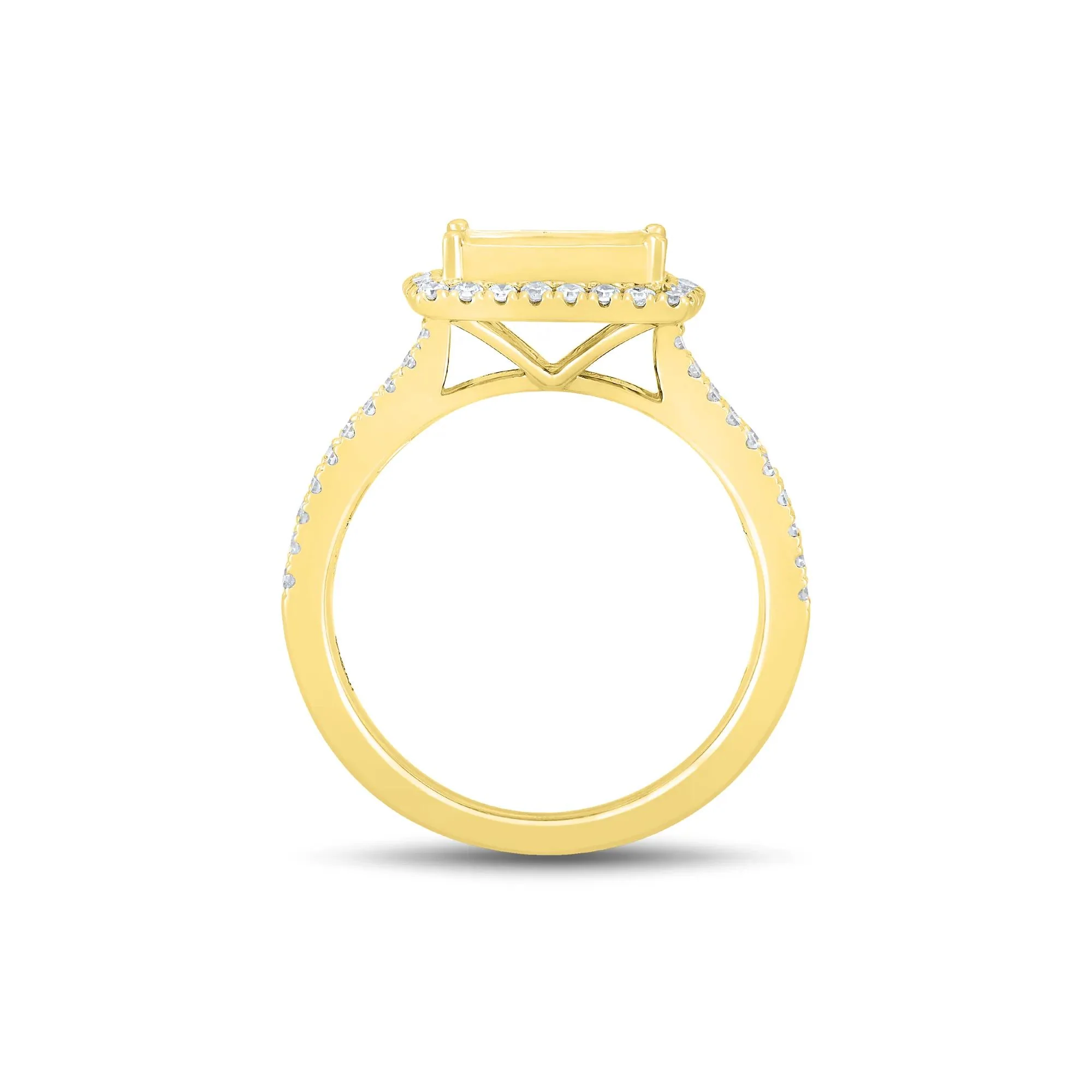 2 CT. Tw. Composite Diamond Engagement Ring 10K Yellow Gold Size 7.5 1mm - Image 2