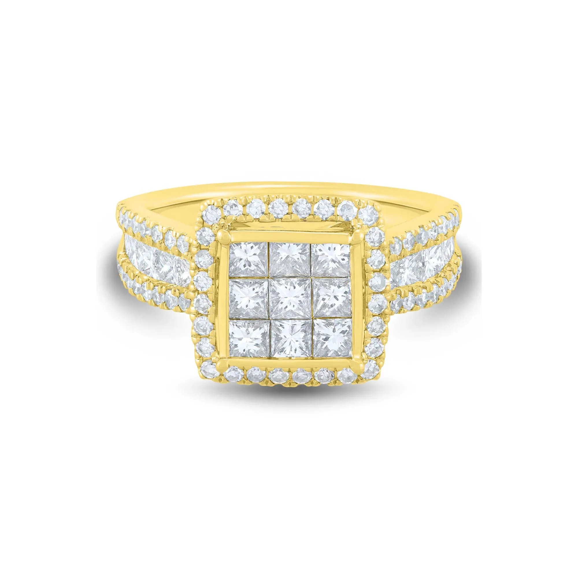 2 CT. Tw. Composite Diamond Engagement Ring 10K Yellow Gold Size 8 1mm