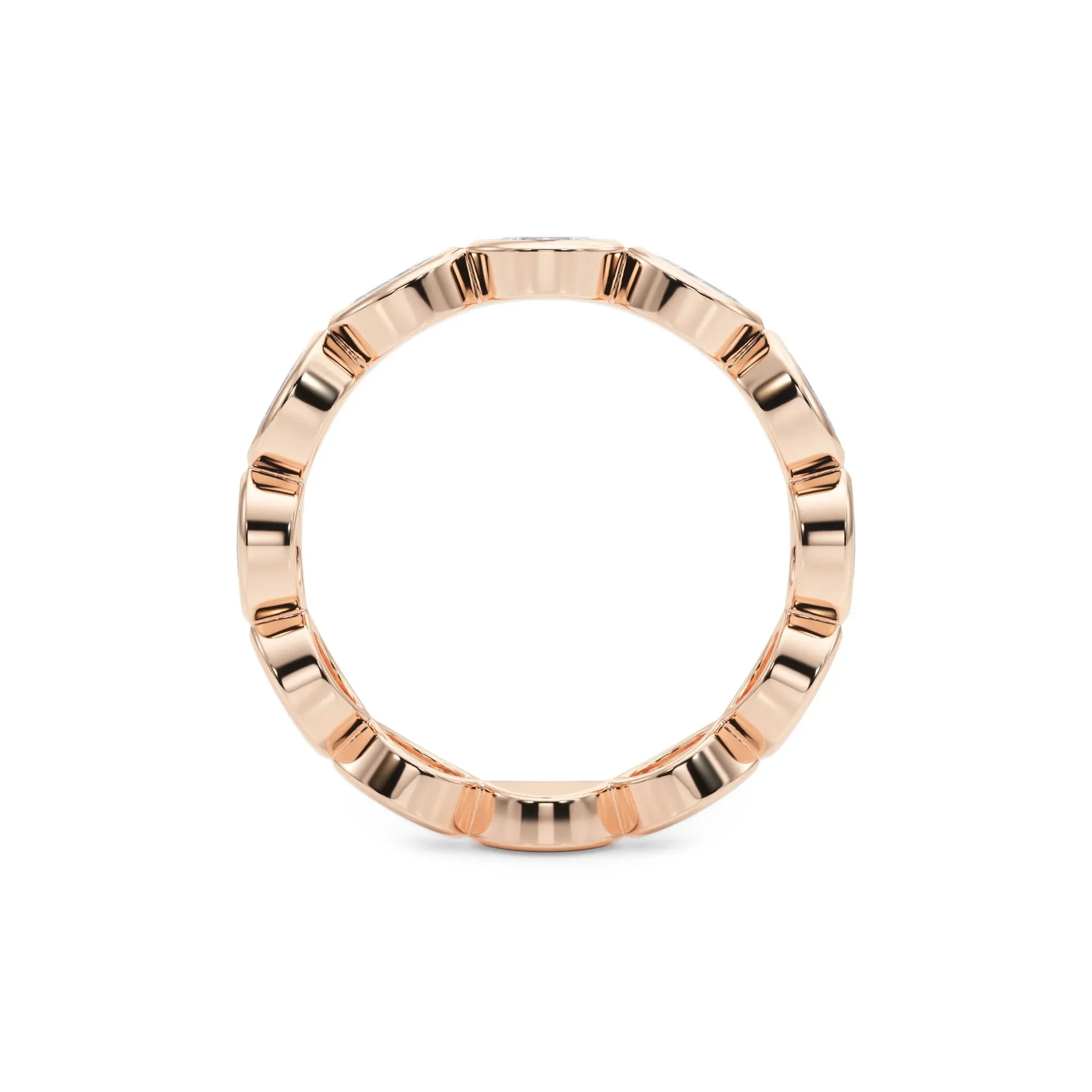 Lab Grown Diamond Bezel-Set Marquise True Eternity Band Ring 14K Rose Gold Size 9 3.5mm - Image 2