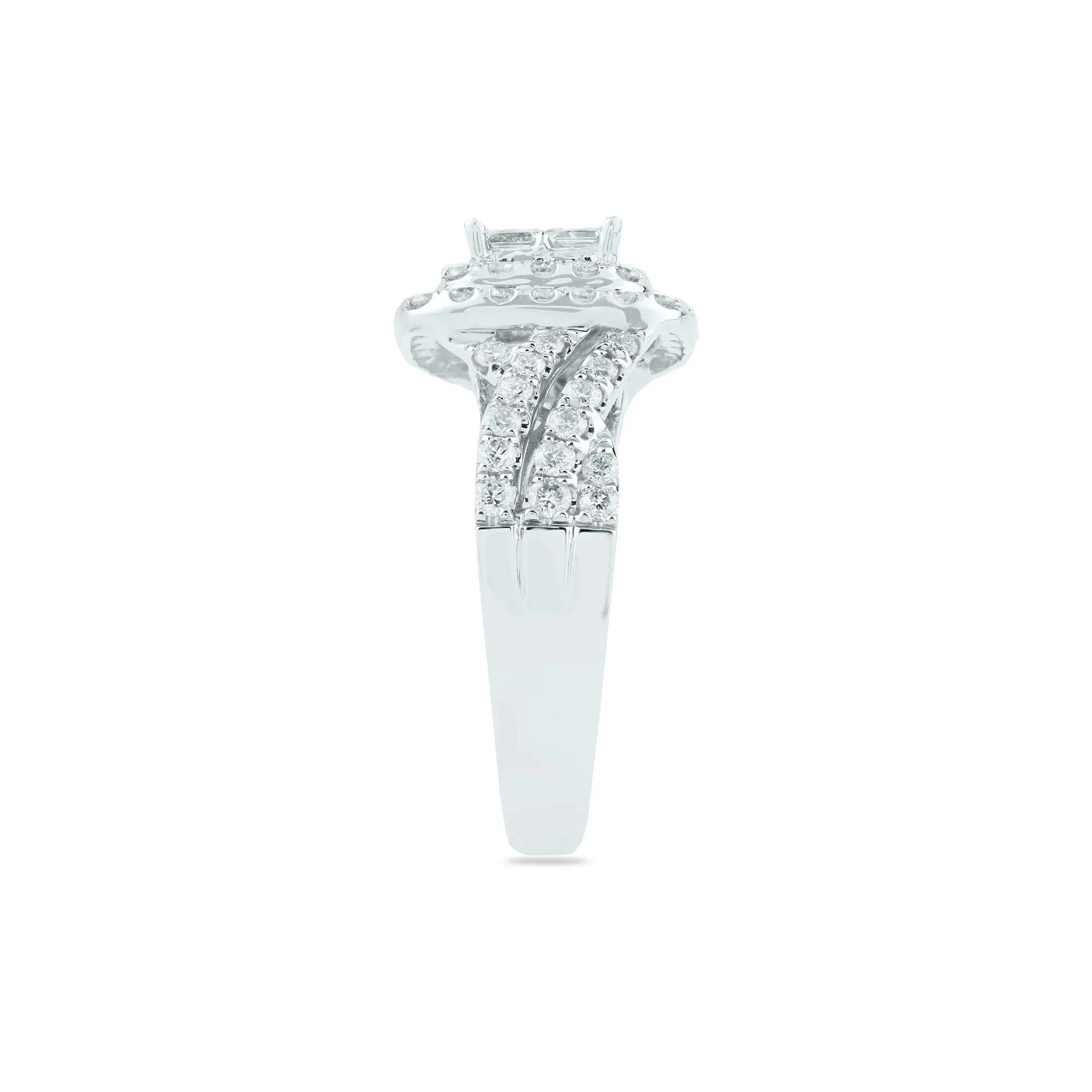 1/2 CT. Tw. Composite Diamond Engagement Ring 14K White Gold Round Brilliant Cut Size 9 4mm - Image 3
