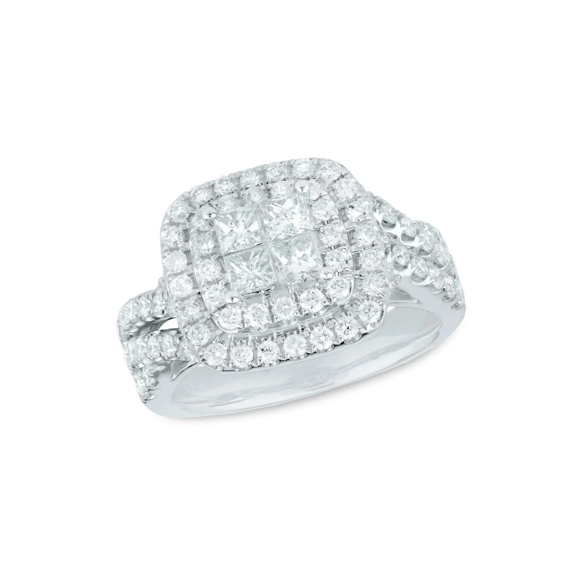 1/2 CT. Tw. Composite Diamond Engagement Ring 14K White Gold Round Brilliant Cut Size 9 4mm - Image 4