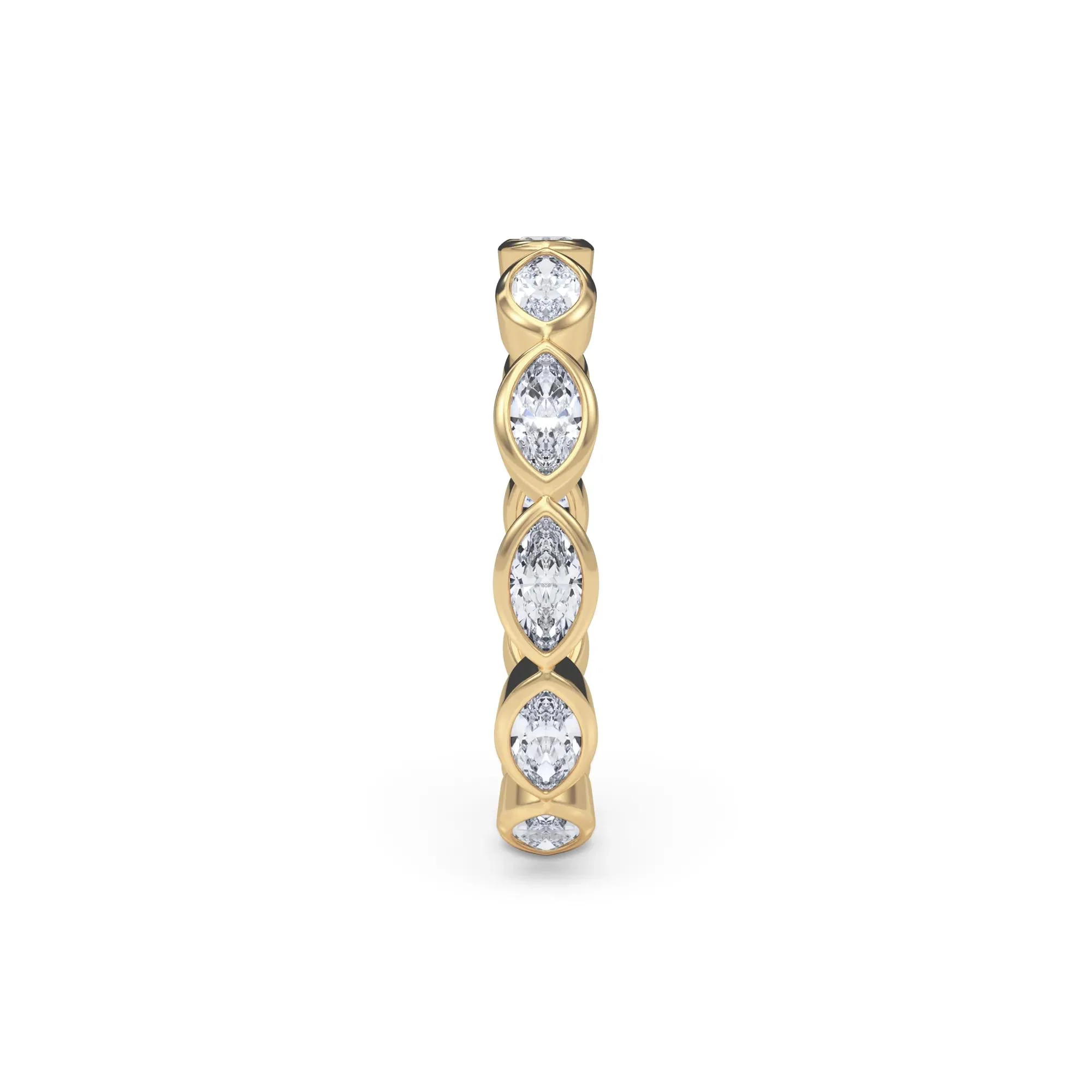 Lab Grown Diamond Bezel-Set Marquise True Eternity Band Ring 14K Yellow Gold Size 6 3.5mm - Image 3