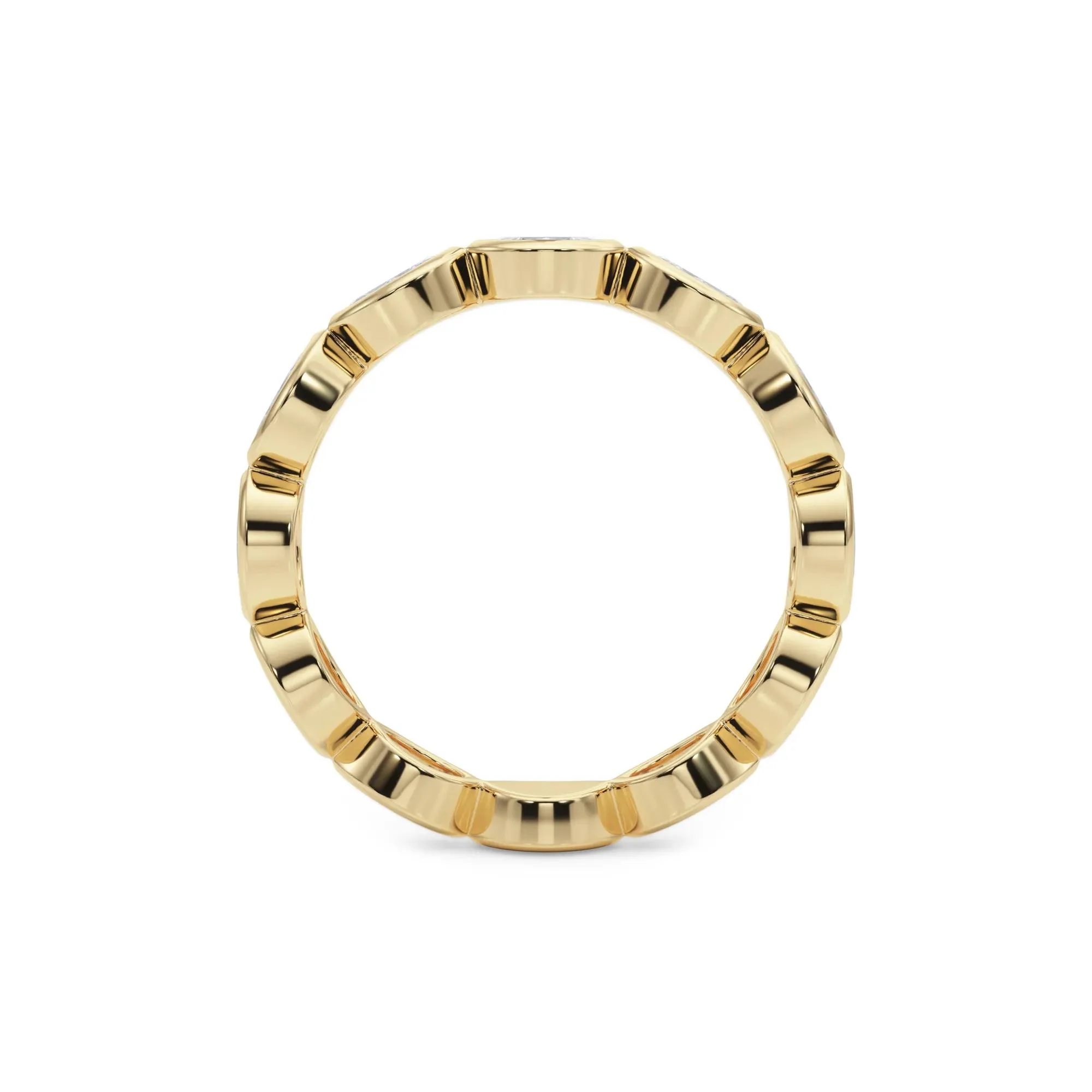 Lab Grown Diamond Bezel-Set Marquise True Eternity Band Ring 14K Yellow Gold Size 6.5 3.5mm - Image 2