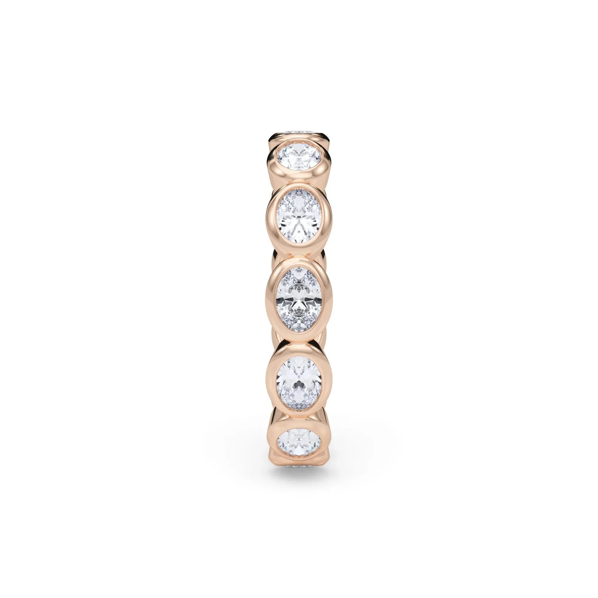 Lab Grown Diamond Oval True Eternity Band Ring 14K Rose Gold Size 4 3.5mm - Image 3