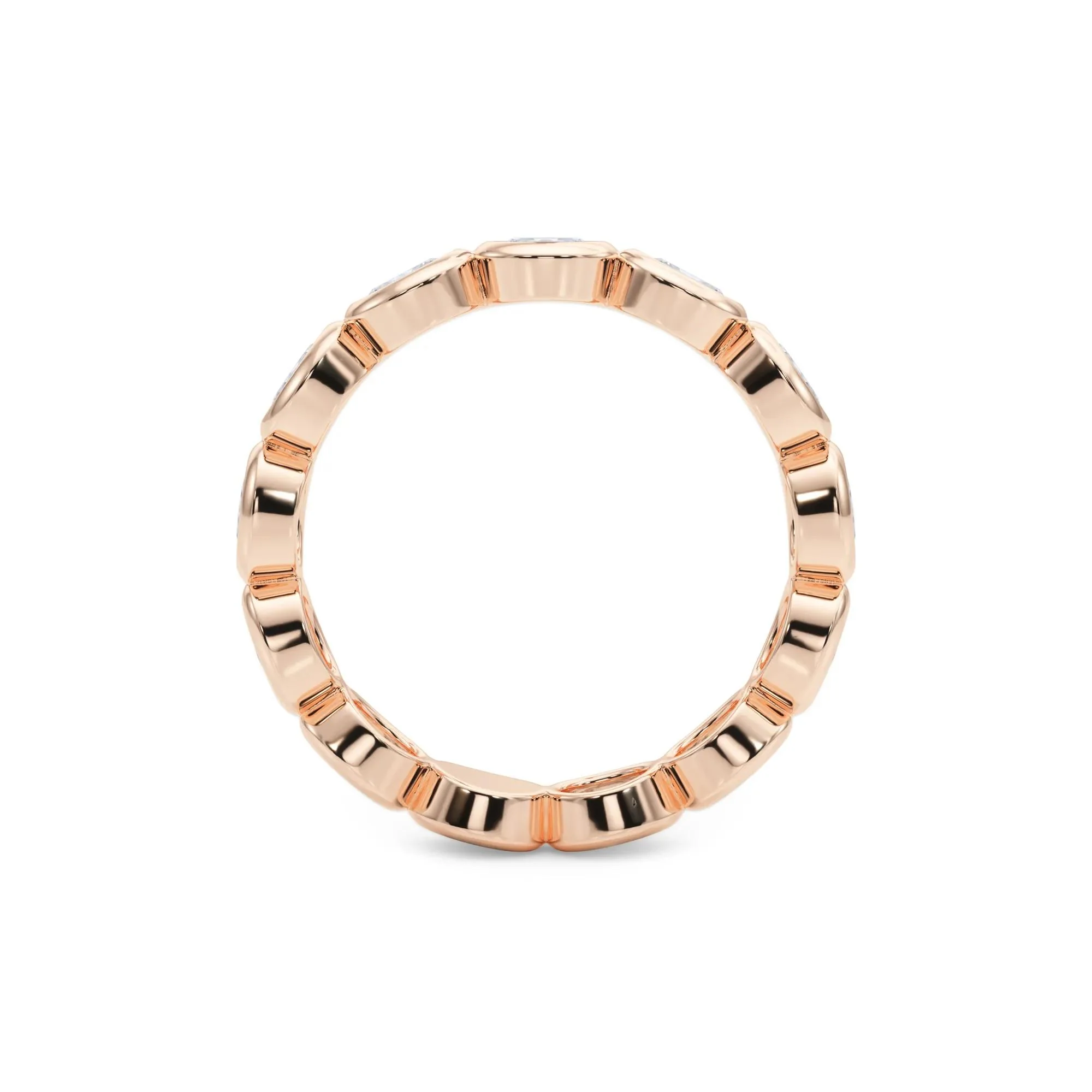 Lab Grown Diamond Oval True Eternity Band Ring 14K Rose Gold Size 7 3.5mm - Image 2