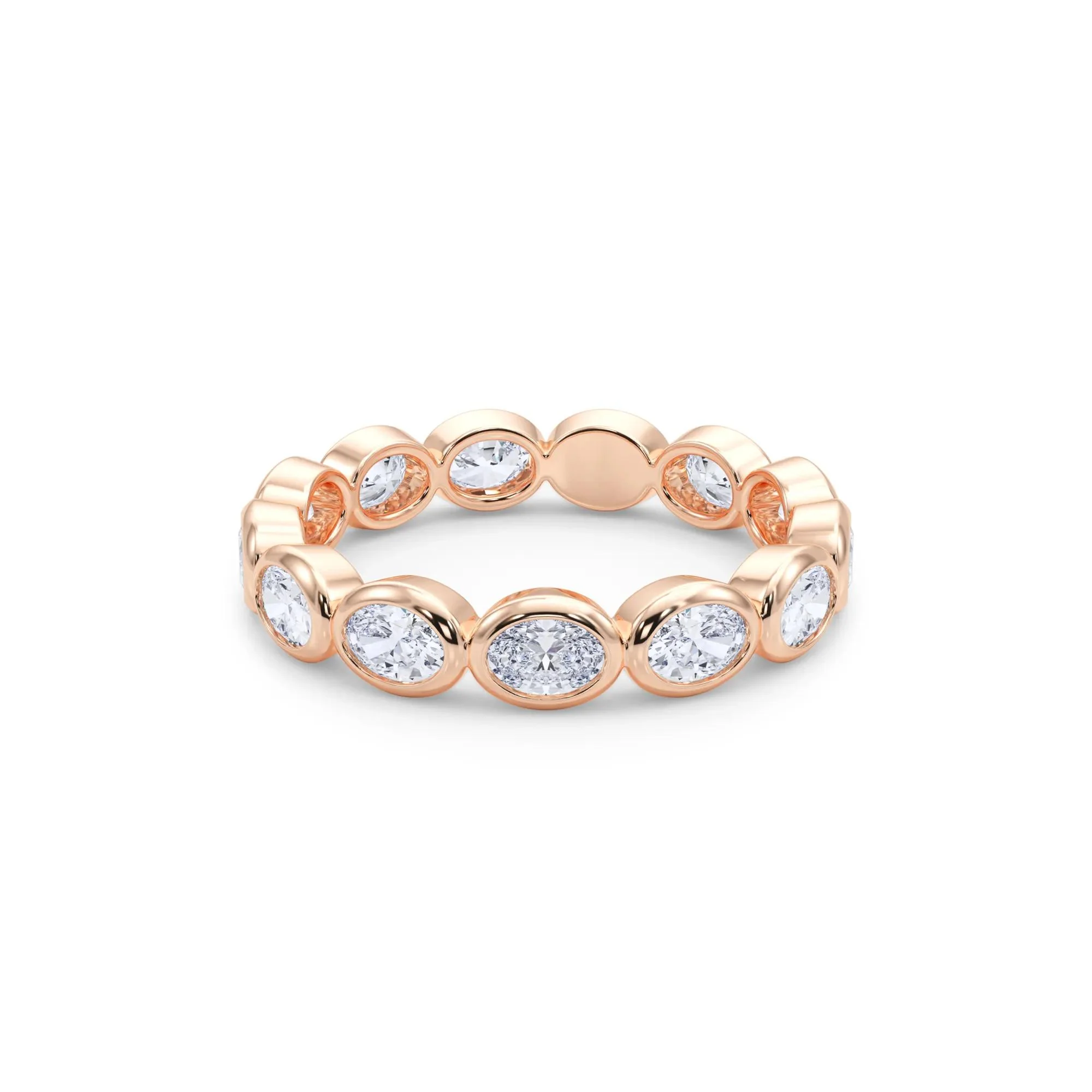 Lab Grown Diamond Oval True Eternity Band Ring 14K Rose Gold Size 8 3.5mm - Image 4