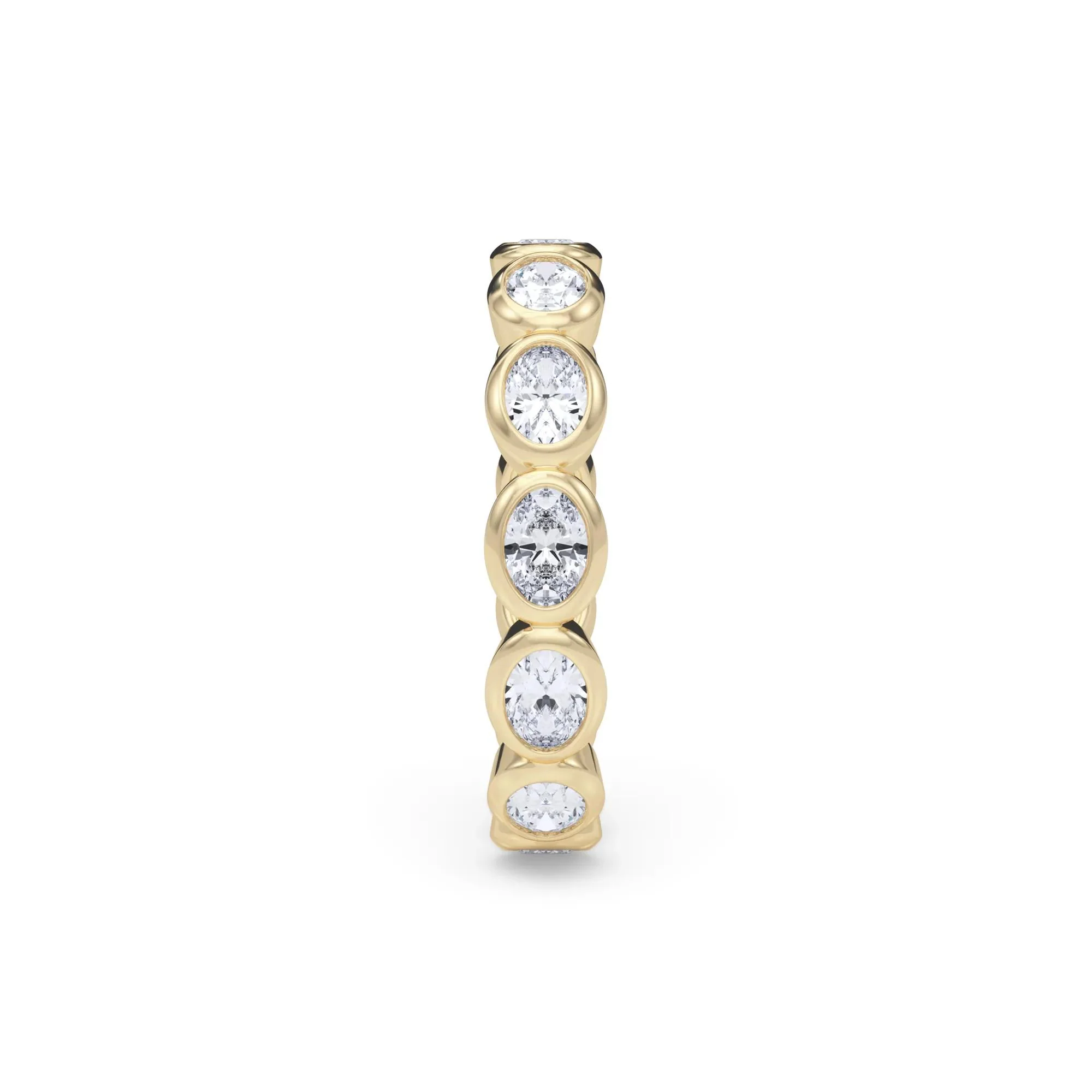 Lab Grown Diamond Bezel-Set Oval True Eternity Band Ring 14K Yellow Gold Size 6 3.5mm - Image 3