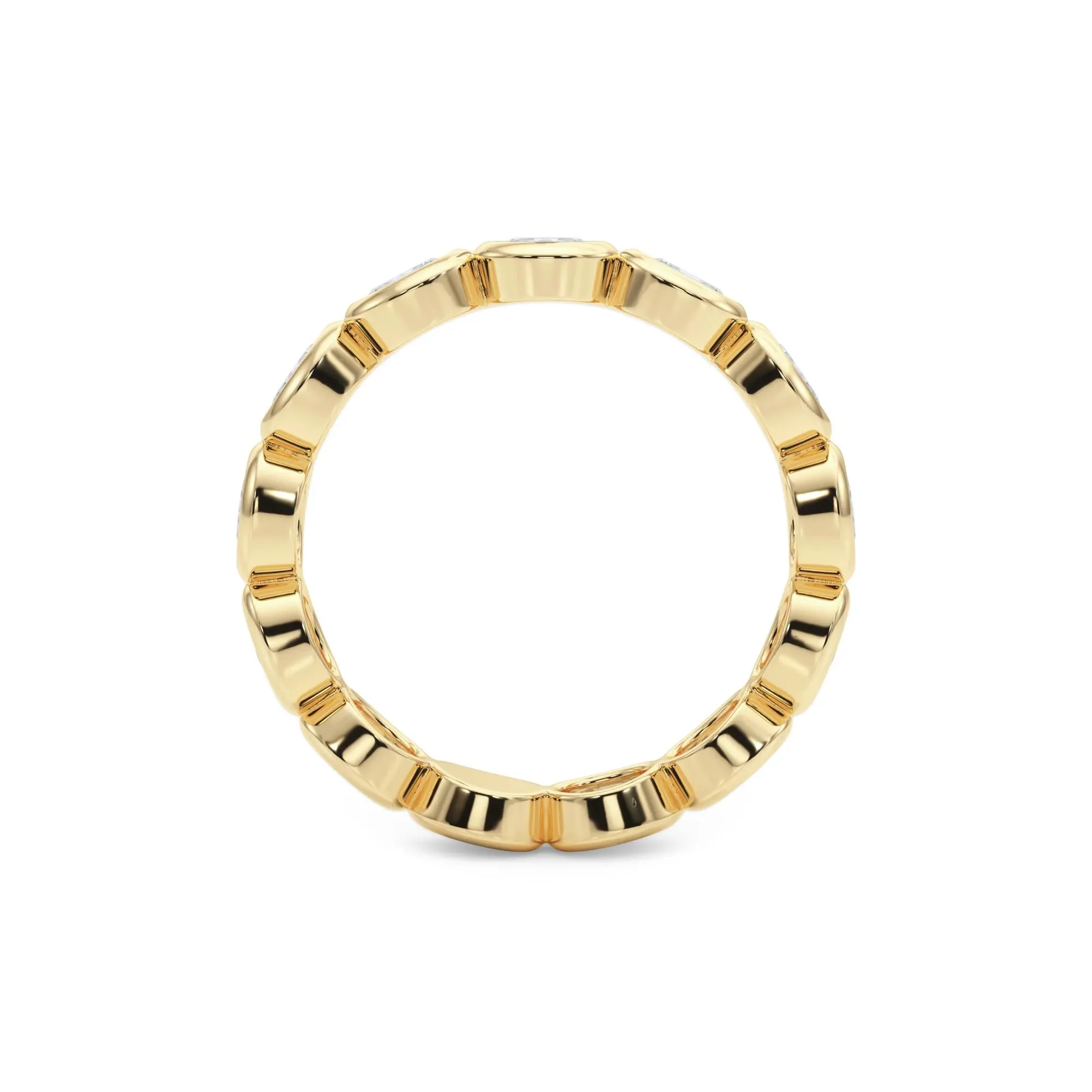 Lab Grown Diamond Bezel-Set Oval True Eternity Band Ring 14K Yellow Gold Size 8 3.5mm - Image 2