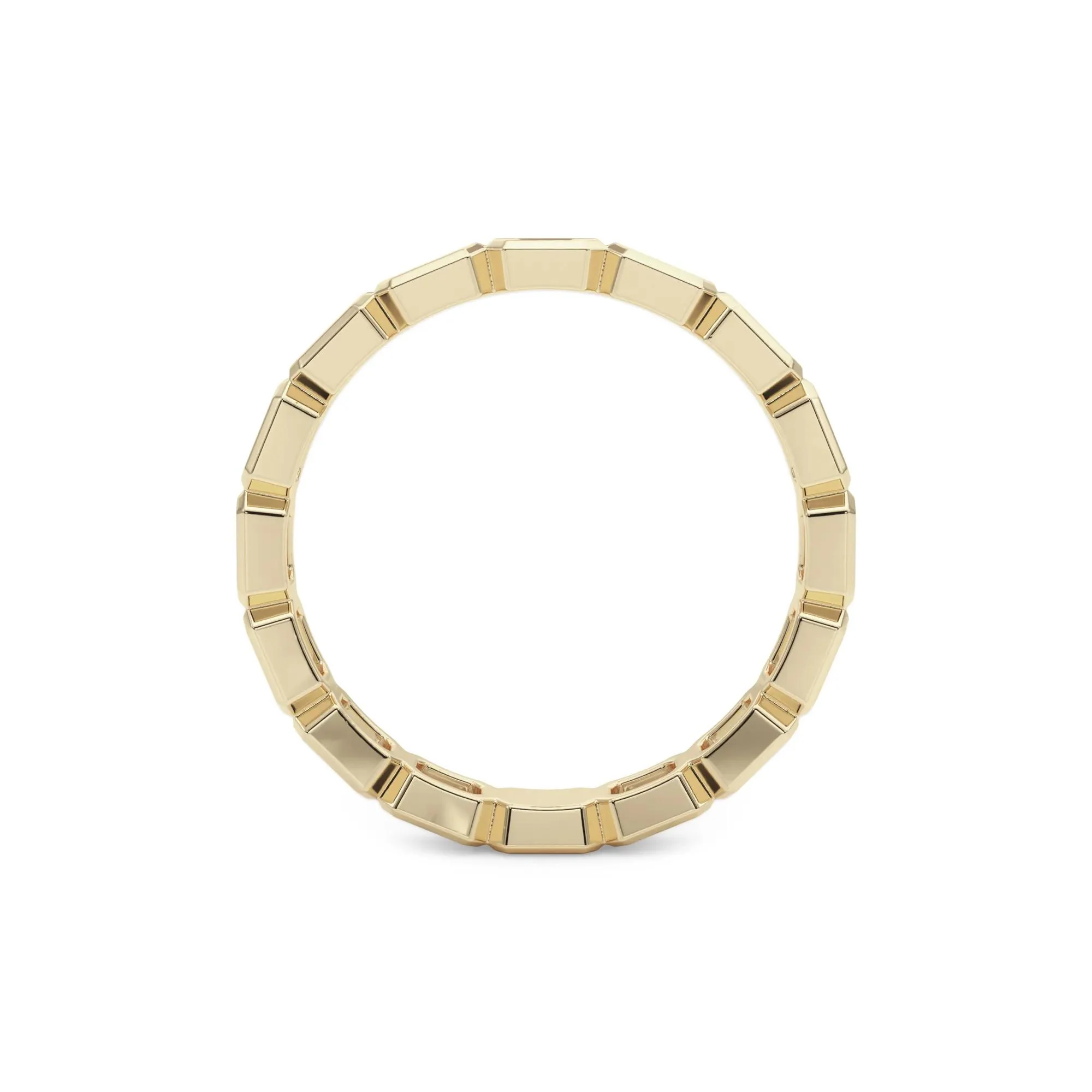 Lab Grown Diamond Bezel-Set Emerald-Cut True Eternity Band Ring 14K Yellow Gold Size 4.5 3mm - Image 2