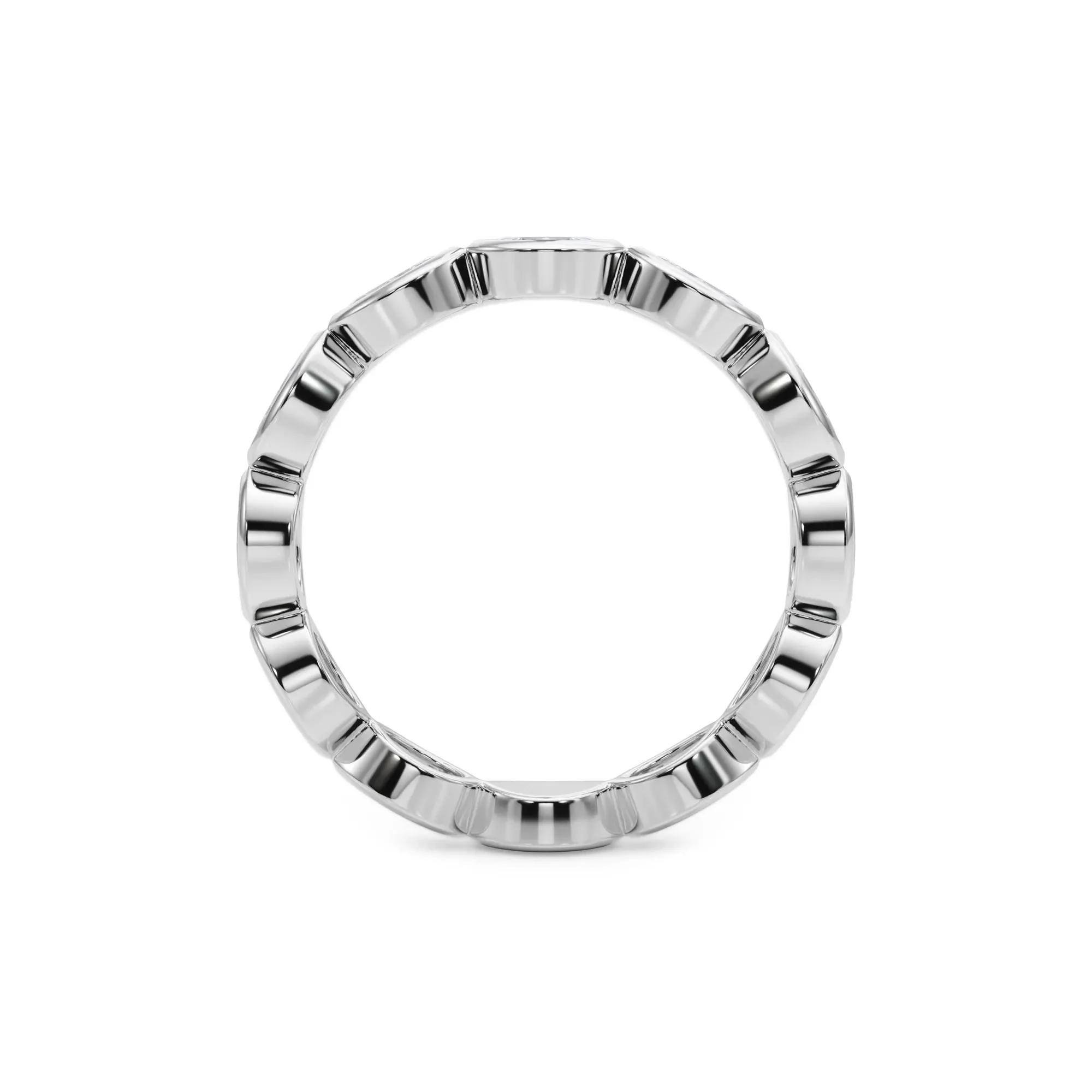 Lab Grown Diamond Bezel-Set Marquise True Eternity Band Ring Platinum White Size 9 3.5mm - Image 2
