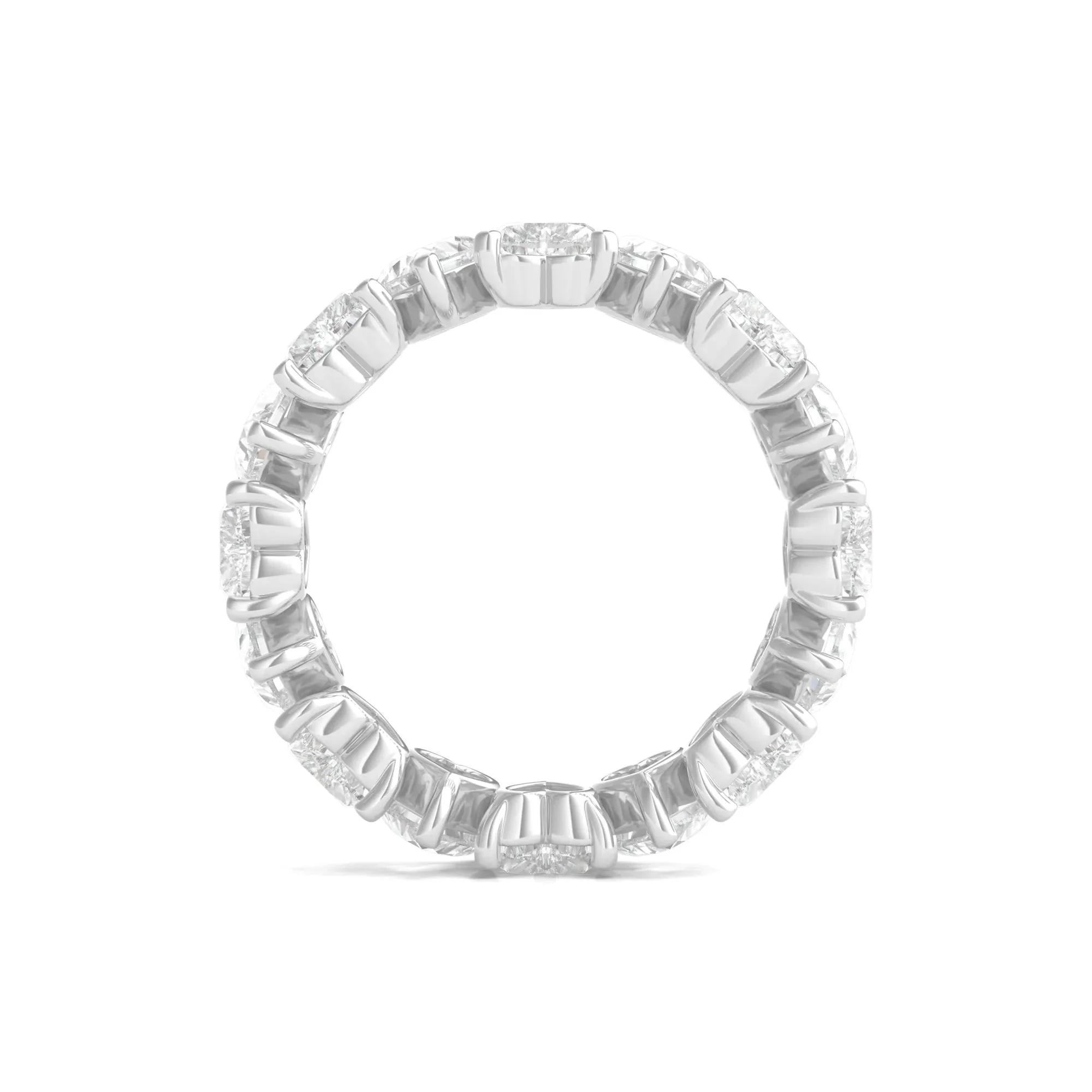 5 CT. Tw. Heart-Shaped Lab Grown Diamond True Eternity Band Ring Platinum White Size 7.5 6mm - Image 2