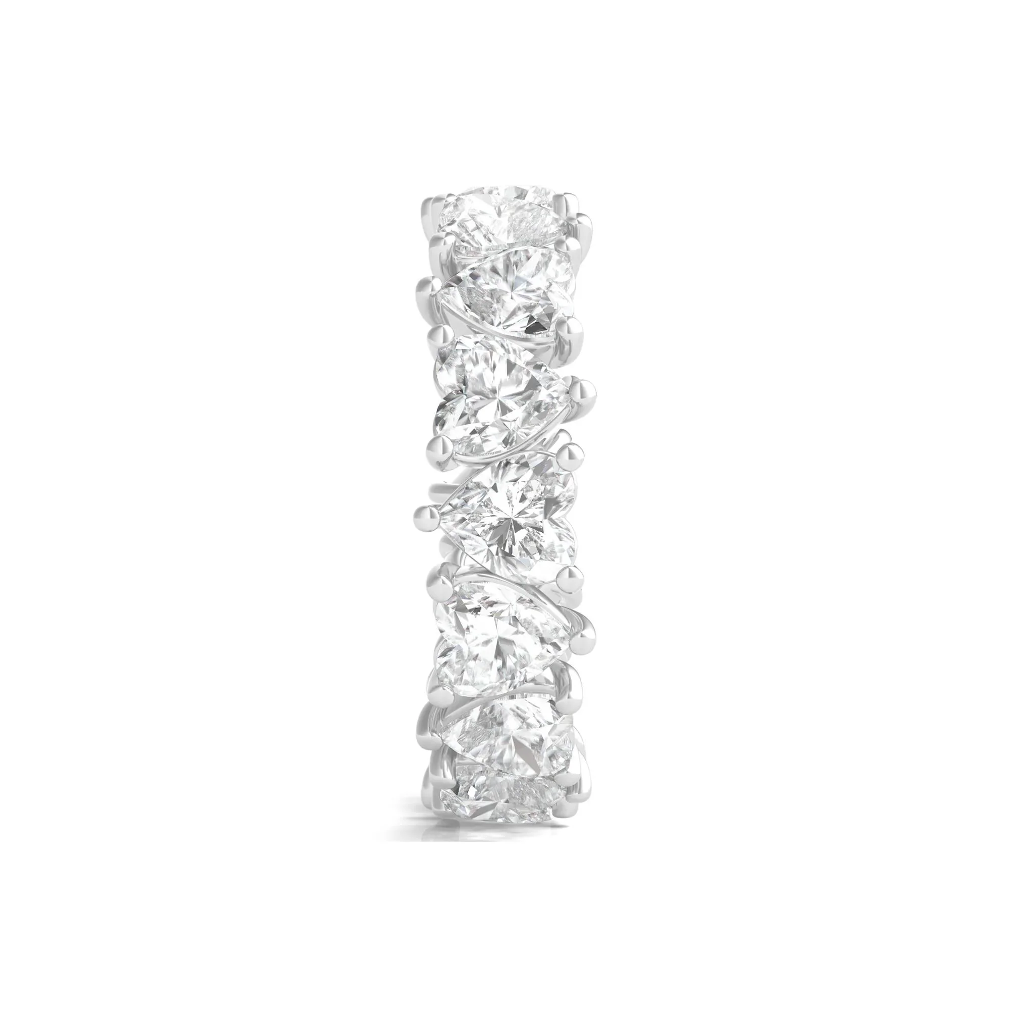 5 CT. Tw. Heart-Shaped Lab Grown Diamond True Eternity Band Ring Platinum White Size 9 6mm - Image 3