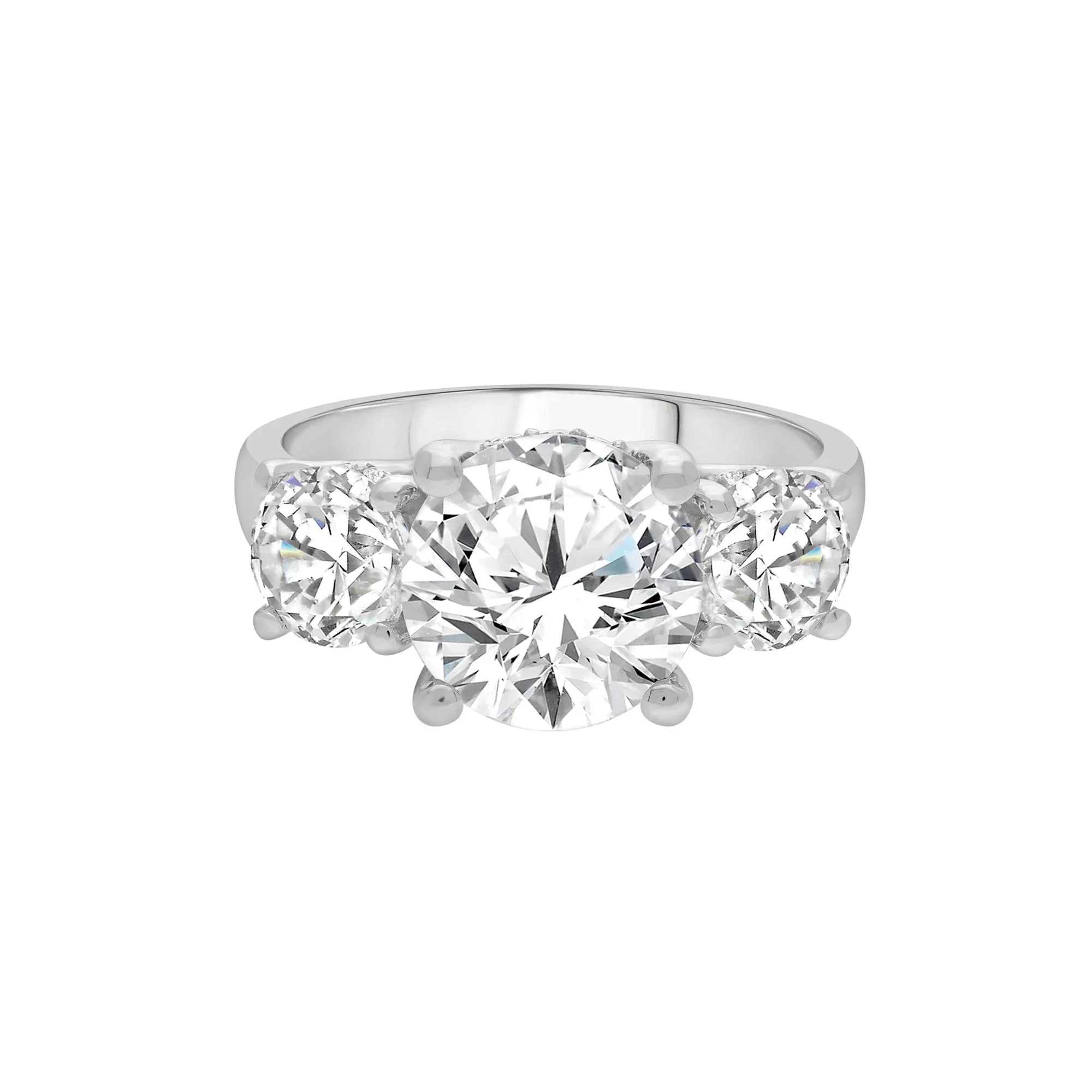 4 5/8 CT. Tw. Lab Grown Diamond Engagement Ring 14K White Gold Round Brilliant Cut Size 6