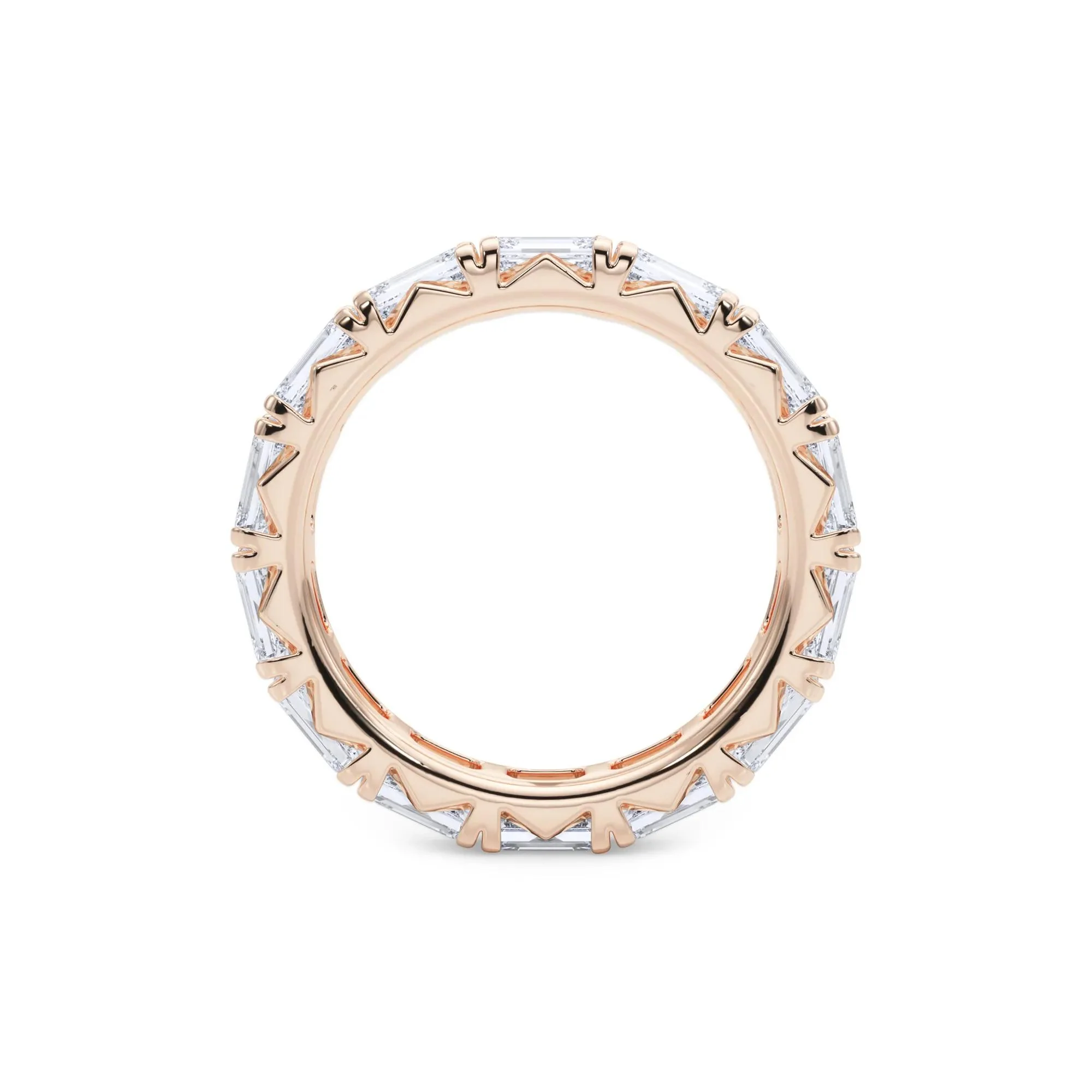 3 7/8 CT. Tw. Emerald-Cut Lab Grown Diamond Eternity Band Ring 14K Rose Gold Size 5 4mm - Image 2