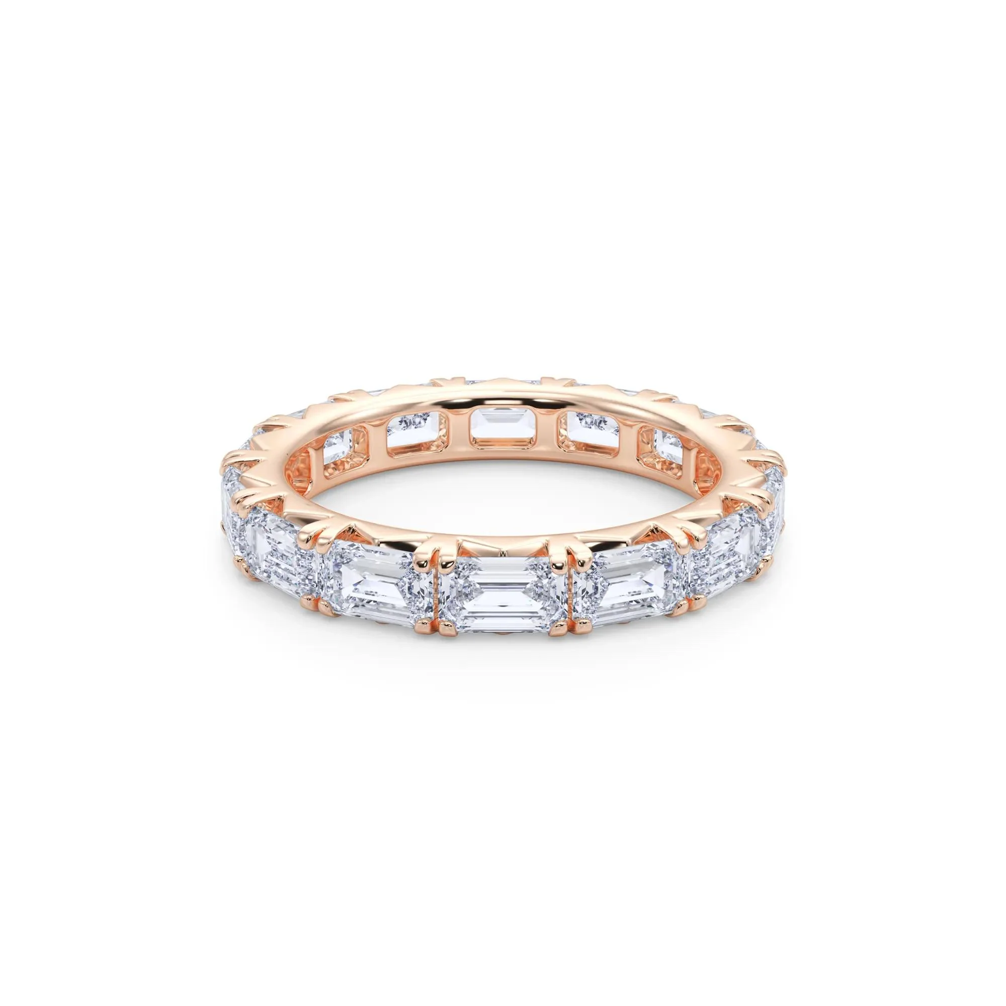 3 7/8 CT. Tw. Emerald-Cut Lab Grown Diamond Eternity Band Ring 14K Rose Gold Size 5.5 4mm - Image 4