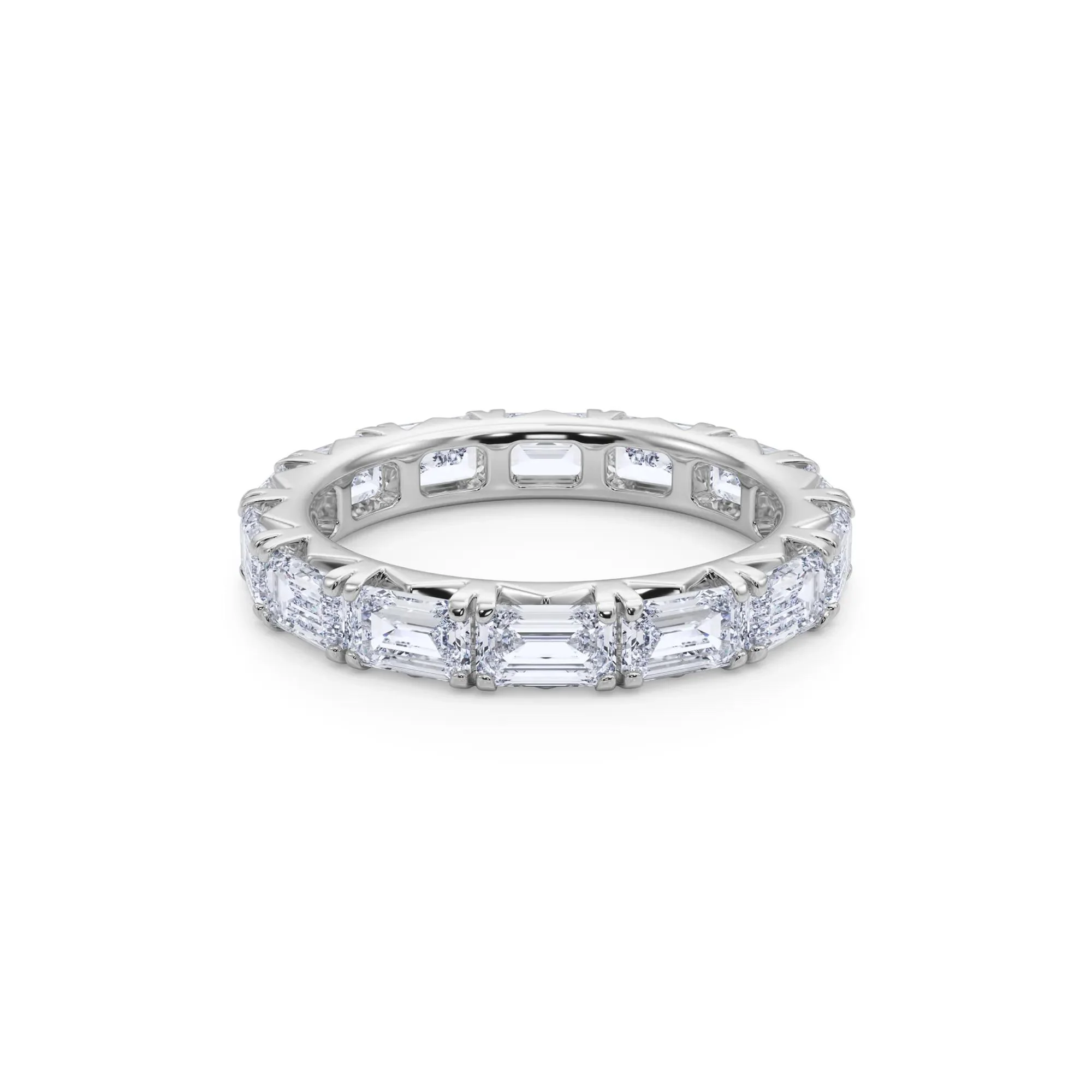 3 7/8 CT. Tw. Emerald-Cut Lab Grown Diamond Eternity Band Ring 14K White Gold Size 6 4mm - Image 4