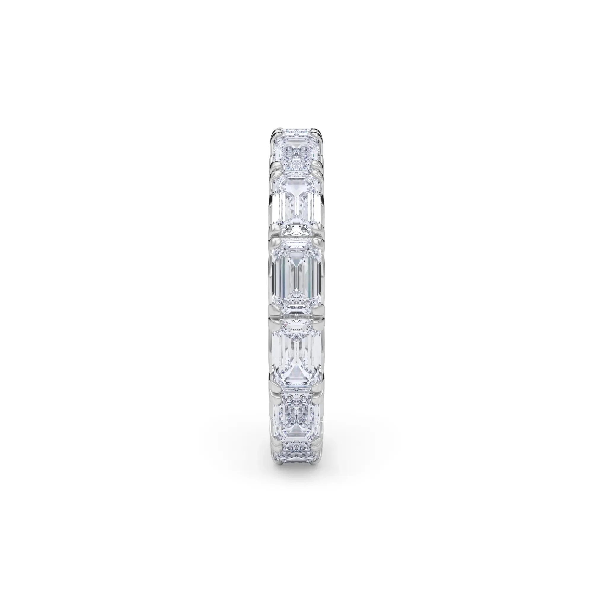 3 7/8 CT. Tw. Emerald-Cut Lab Grown Diamond Eternity Band Ring 14K White Gold Size 7 4mm - Image 3
