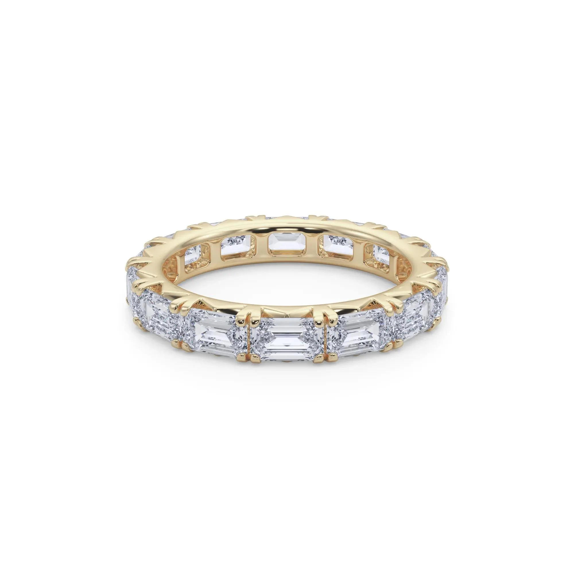 3 7/8 CT. Tw. Emerald-Cut Lab Grown Diamond Eternity Band Ring 14K Yellow Gold Size 6.5 4mm - Image 4