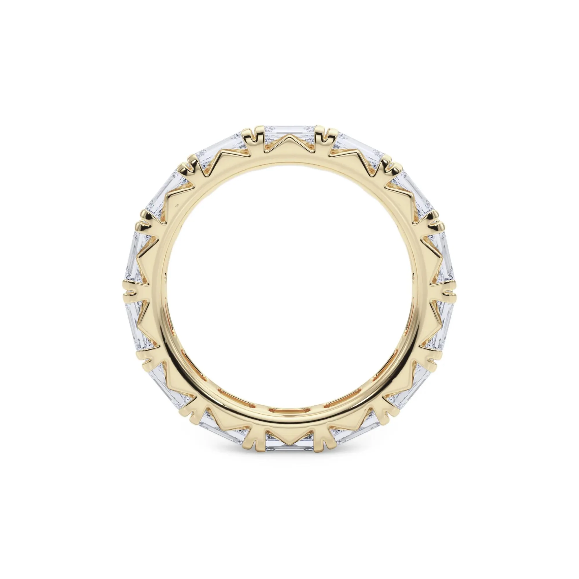 3 7/8 CT. Tw. Emerald-Cut Lab Grown Diamond Eternity Band Ring 14K Yellow Gold Size 7 4mm - Image 2