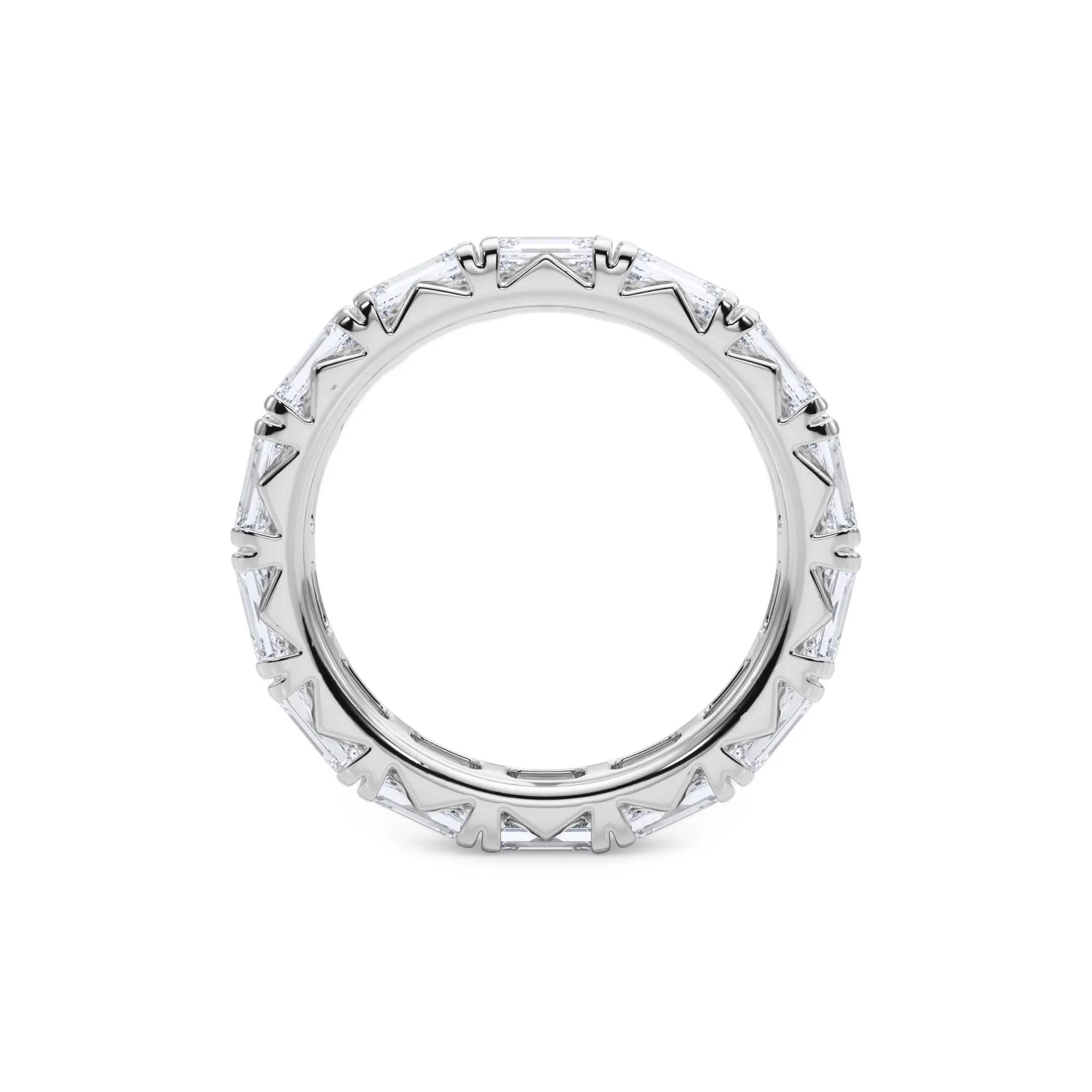3 7/8 CT. Tw. Emerald-Cut Lab Grown Diamond Eternity Band Ring Platinum White Size 9 4mm - Image 2