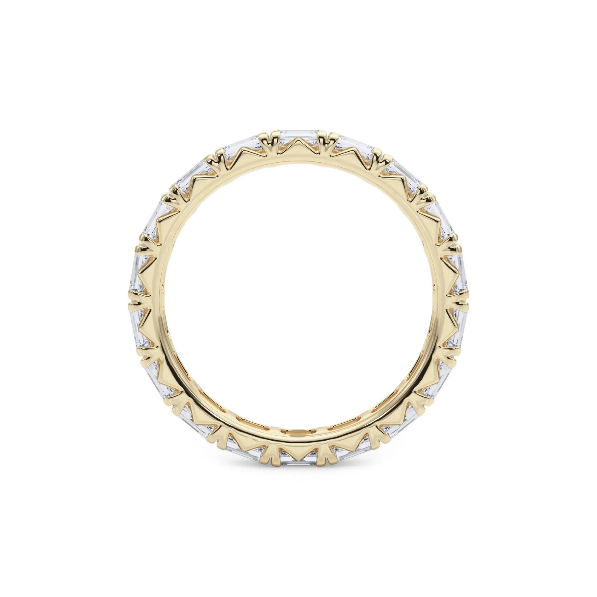 2 1/7 CT. Tw. Lab Grown Emerald-Cut Diamond Eternity Band Ring 14K Yellow Gold Size 8.5 3mm - Image 2