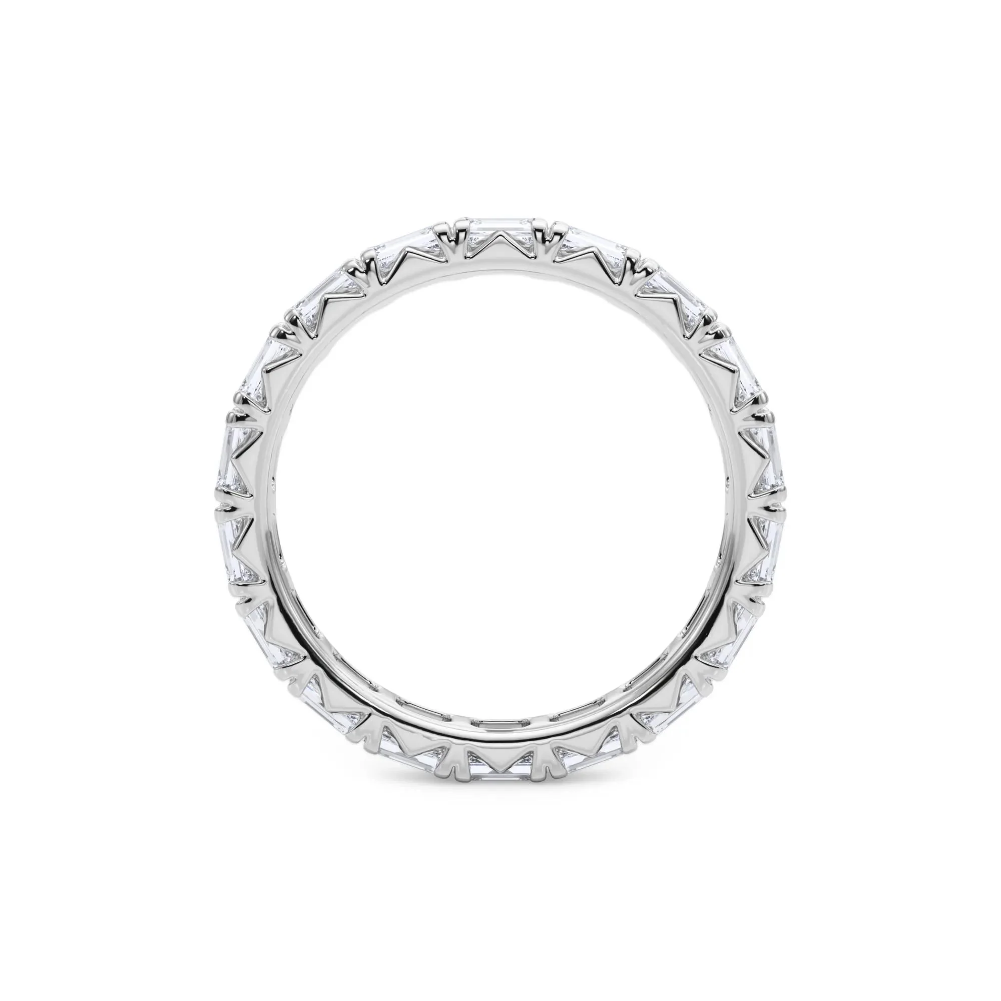 2 1/7 CT. Tw. Lab Grown Emerald-Cut Diamond Eternity Band Ring Platinum White Size 9 3mm - Image 2
