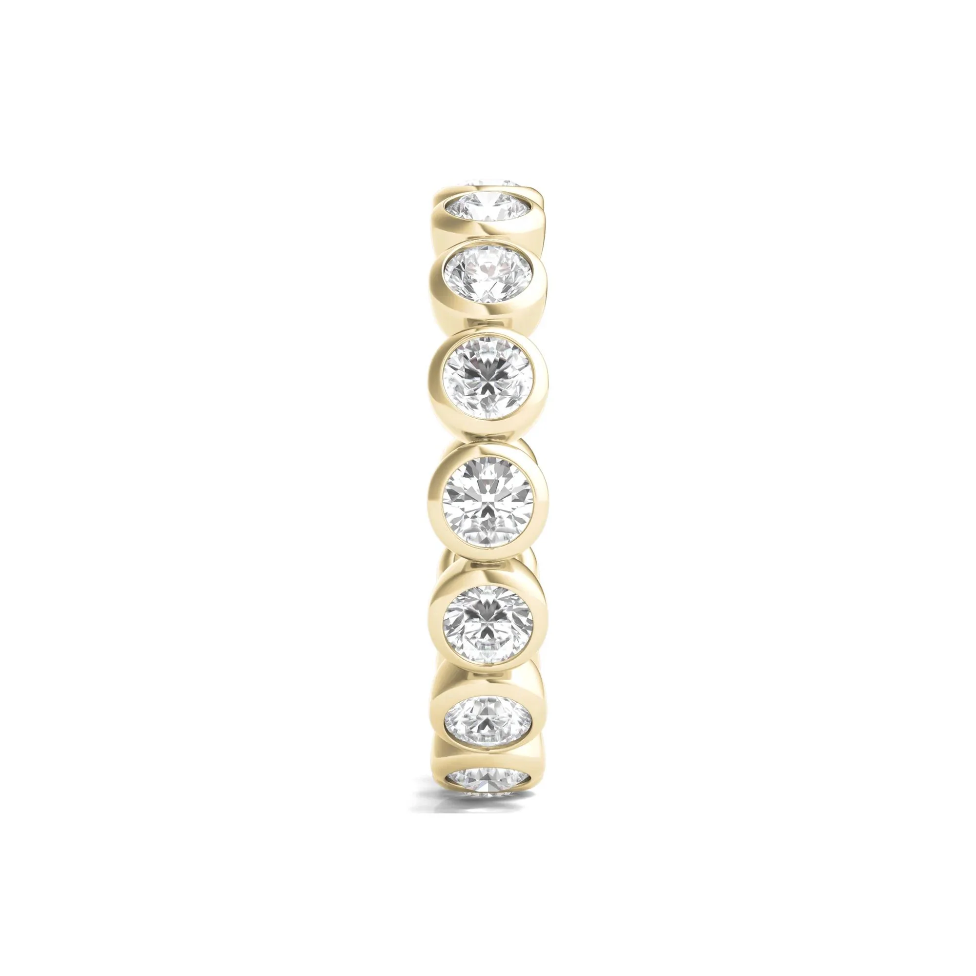 2 CT. Tw. Round Lab Grown Diamond Bezel-Set Eternity Band Ring 14K Yellow Gold Size 7.5 - Image 3