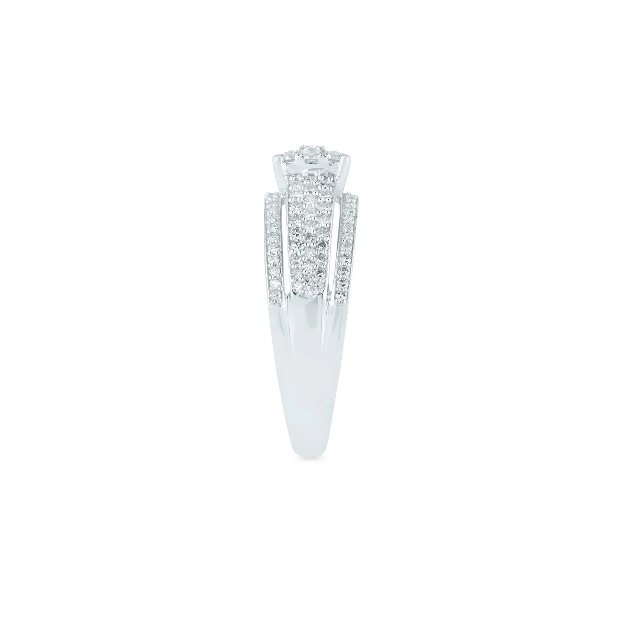 3/4 CT. Tw. Diamond Composite Engagement Ring 10K White Gold Round Brilliant Cut Size 9 2mm - Image 3