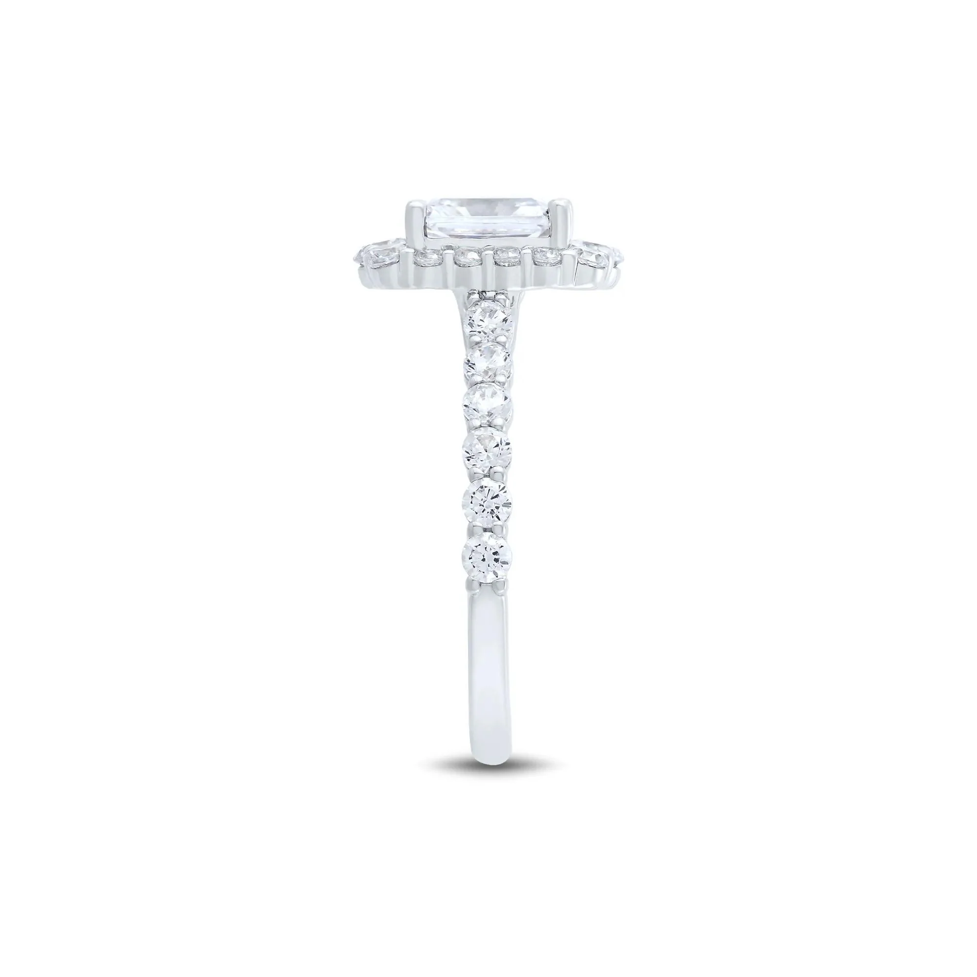 2 1/4 CT. Tw. Lab Grown Diamond Halo Engagement Ring 14K White Gold Round Brilliant Cut Size 6 2mm - Image 3