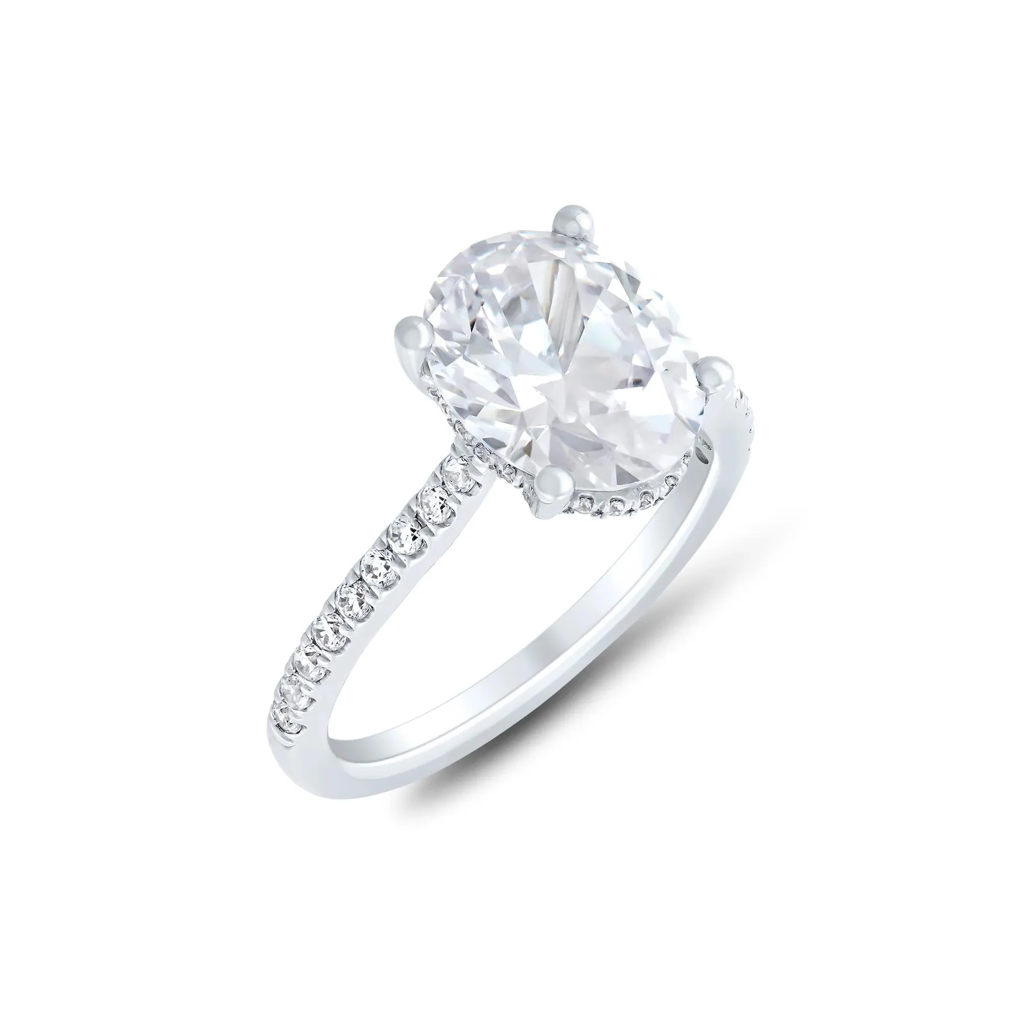 4 CT. Tw. Lab Grown Diamond Bridal Set 14K White Gold Ring Round Brilliant Cut Size 6.5 1mm - Image 4