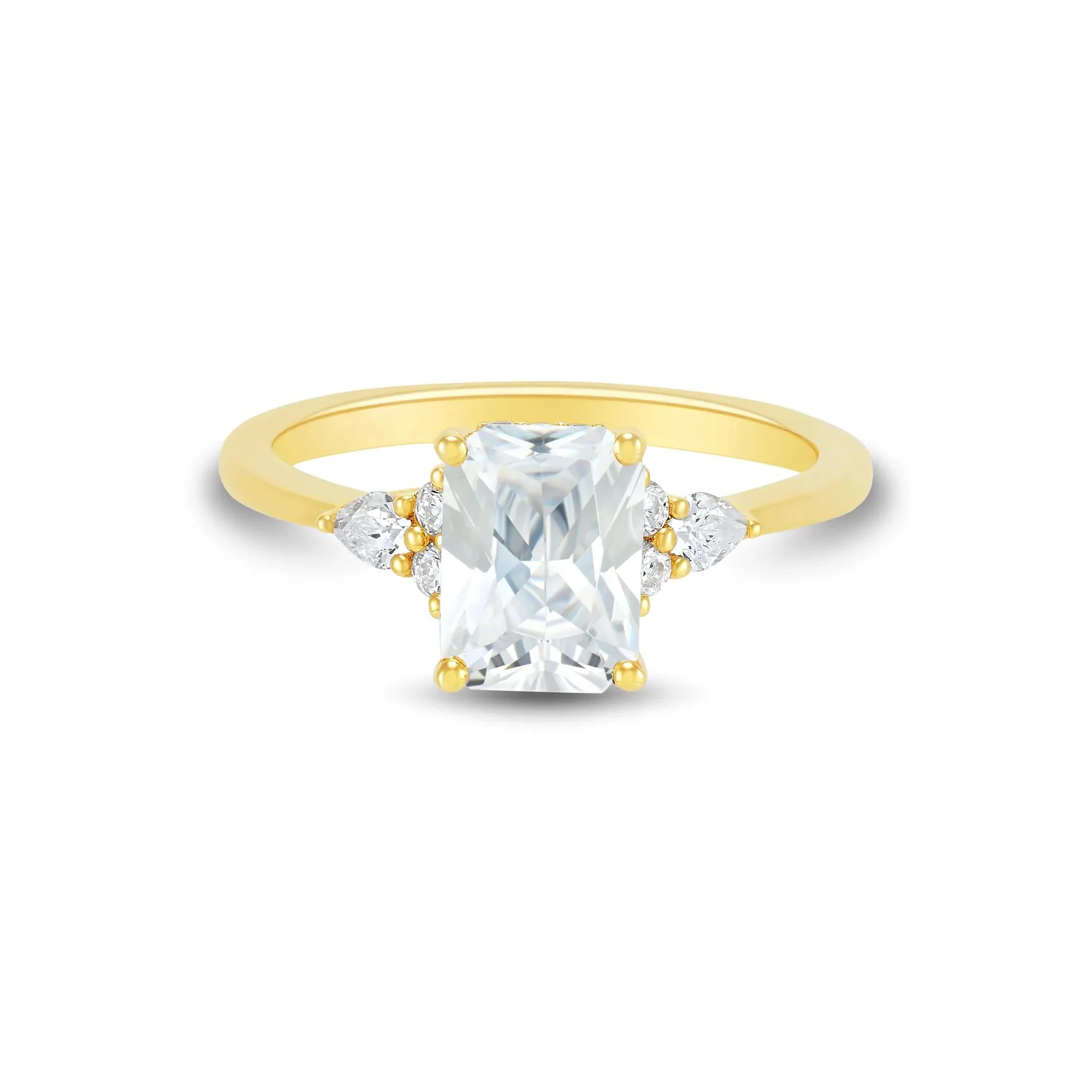 2 1/4 CT. Tw. Lab Grown Diamond Engagement Ring 14K Yellow Gold Size 6.5 2mm