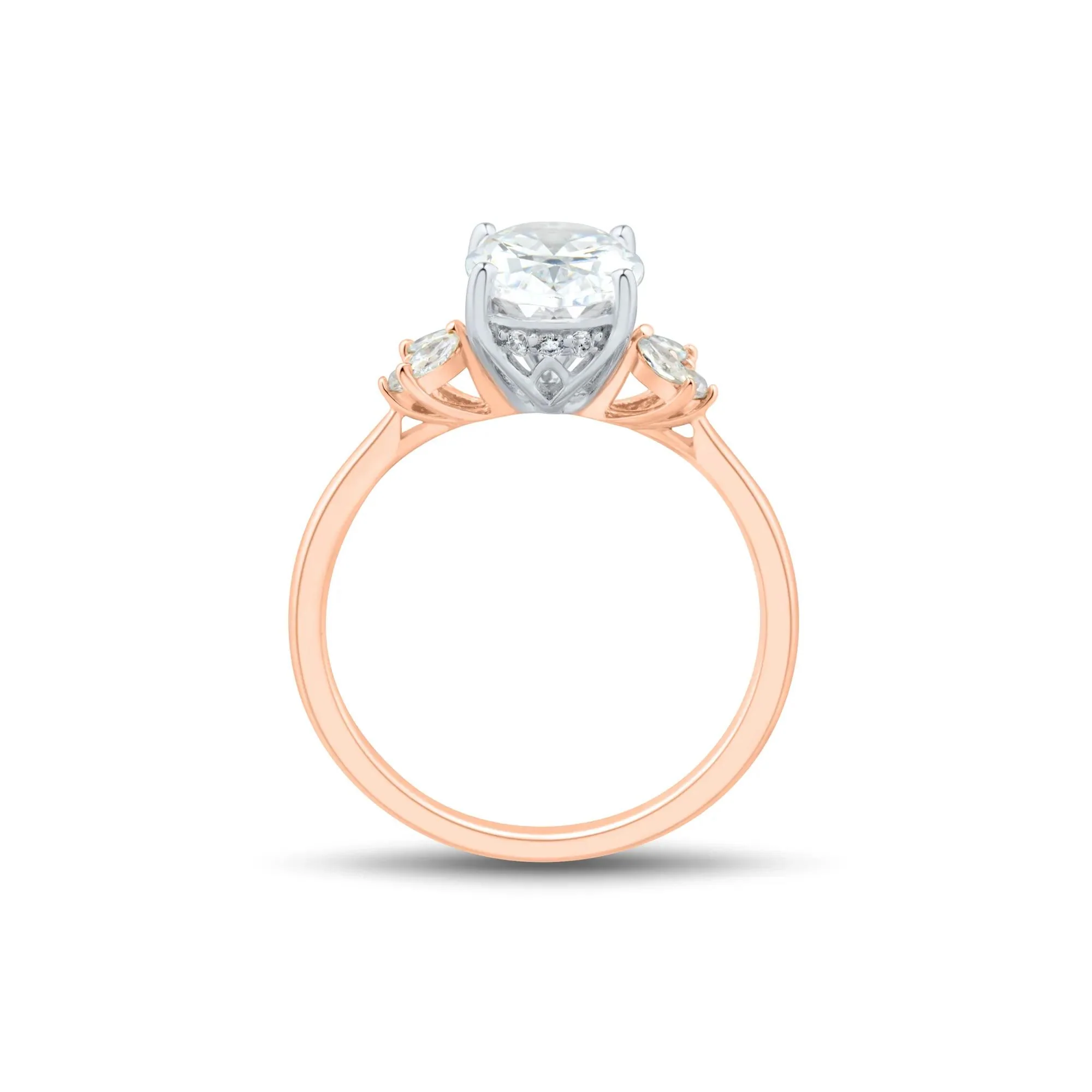 2 1/3 CT. Tw. Lab Grown Diamond Engagement Ring 14K Rose Gold & 14K White Gold Round Brilliant Cut Size 6.5 1mm - Image 2