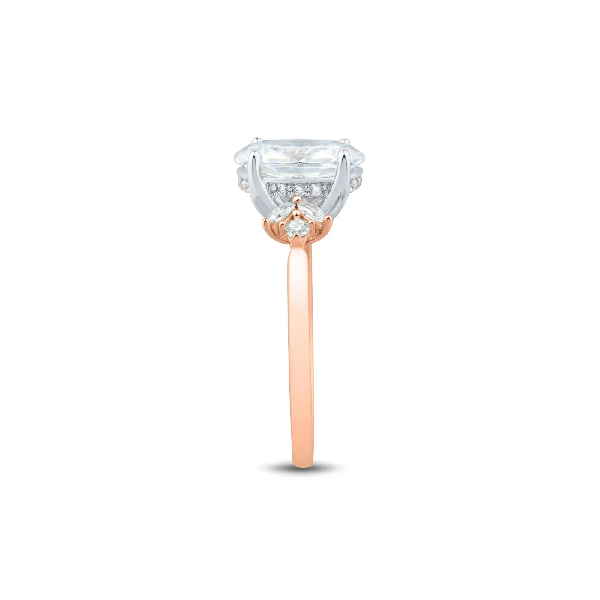 2 1/3 CT. Tw. Lab Grown Diamond Engagement Ring 14K Rose Gold & 14K White Gold Round Brilliant Cut Size 8.5 1mm - Image 3