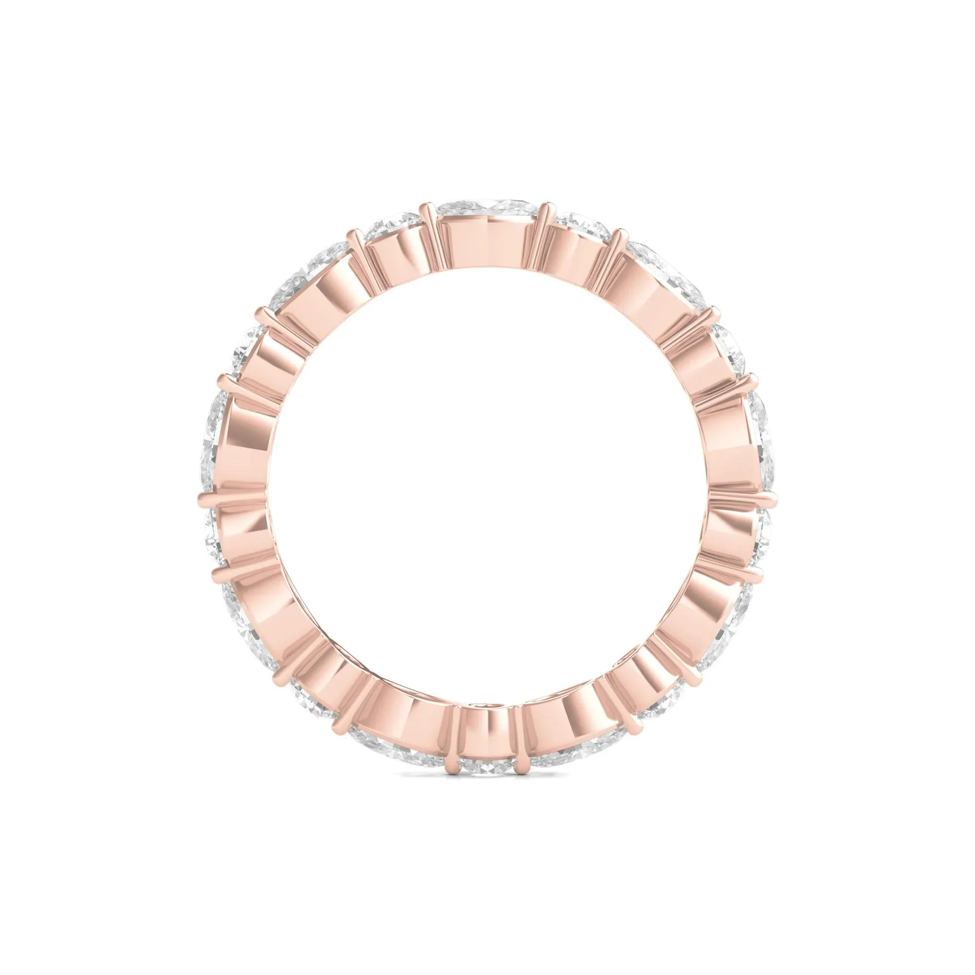 1/2 CT. Tw. Round and Marquise-Cut Lab Grown Diamond Eternity Band Ring 14K Rose Gold Size 5.5 2mm - Image 2