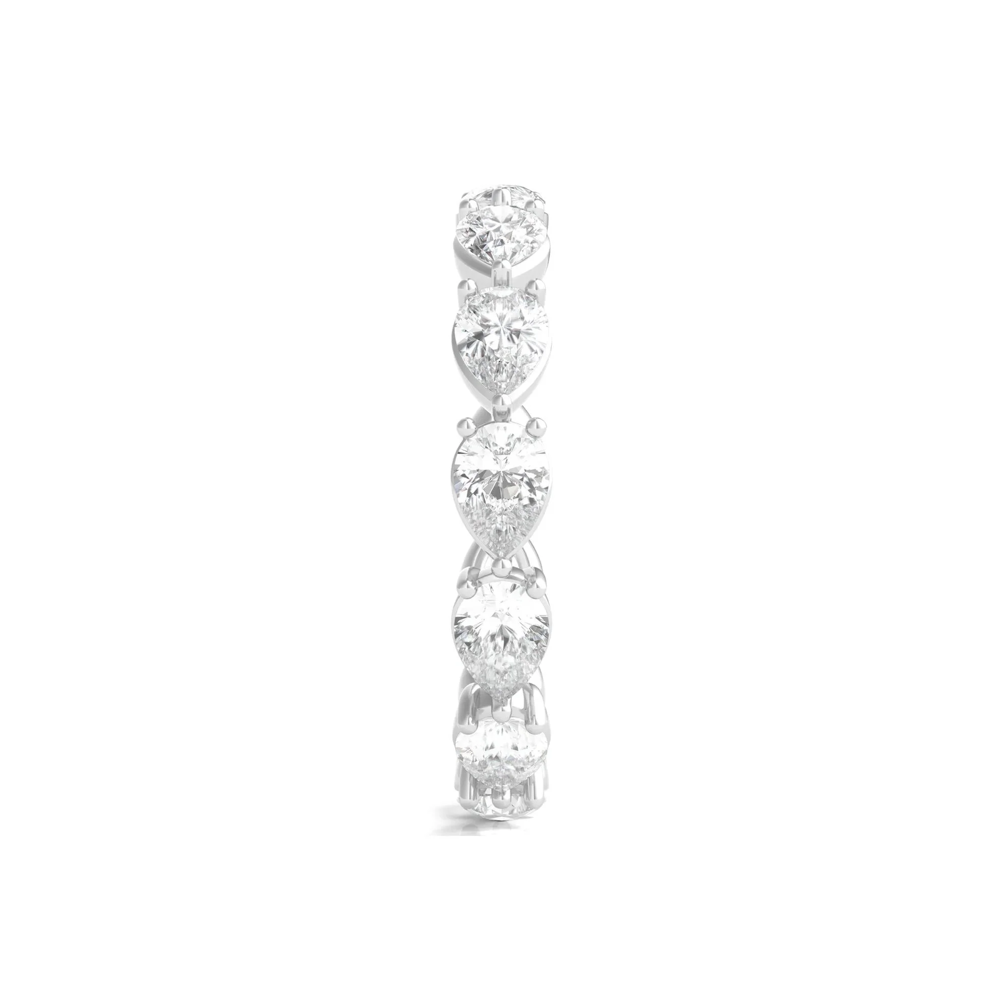 2 CT. Tw. Pear-Cut Lab Grown Diamond Eternity Band Ring 14K White Gold Size 9 - Image 3