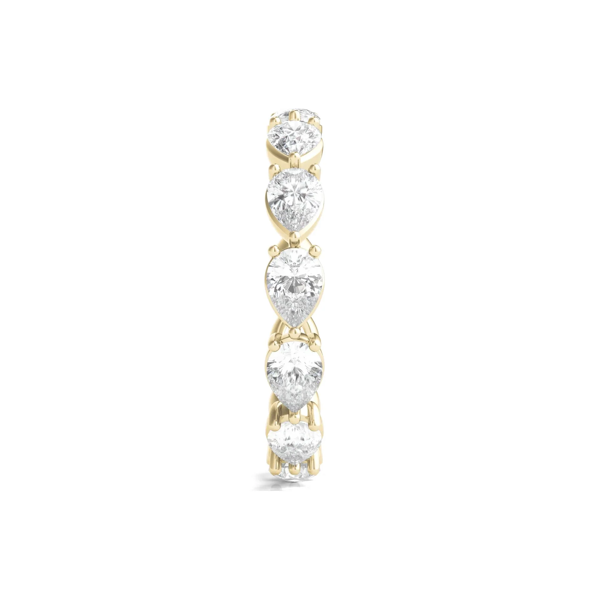 2 CT. Tw. Pear-Cut Lab Grown Diamond Eternity Band Ring 14K Yellow Gold Size 4.5 - Image 3