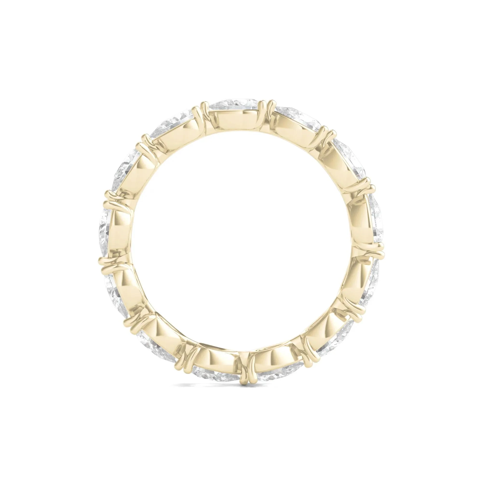 2 CT. Tw. Pear-Cut Lab Grown Diamond Eternity Band Ring 14K Yellow Gold Size 7 - Image 2