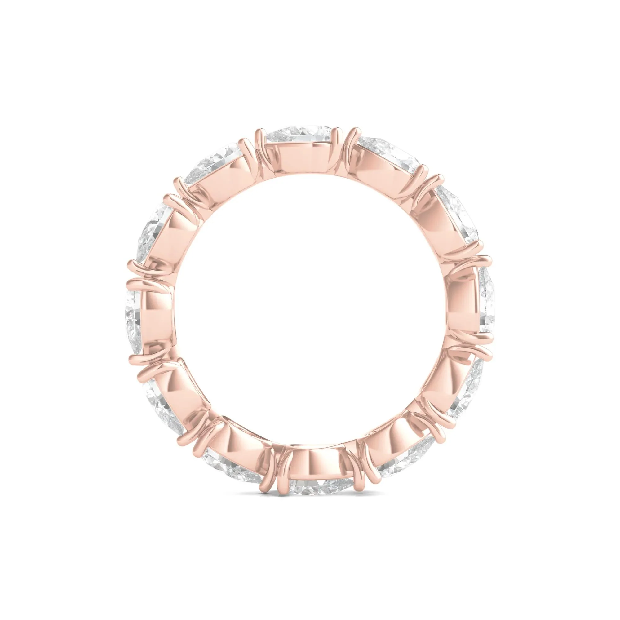 3 CT. Tw. Pear-Cut Lab Grown Diamond Eternity Band Ring 14K Rose Gold Size 9 - Image 2