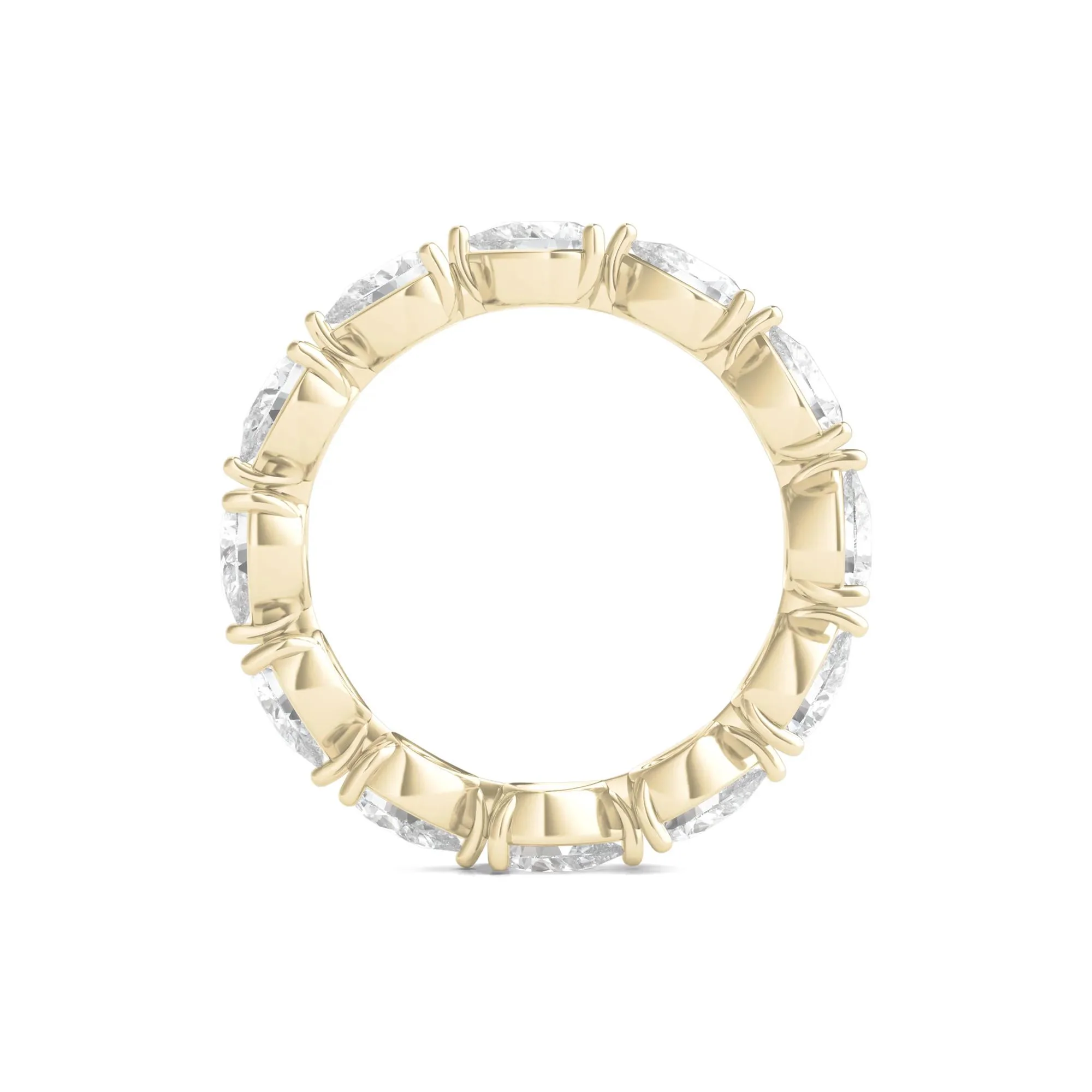 3 CT. Tw. Pear-Cut Lab Grown Diamond Eternity Band Ring 14K Yellow Gold Size 6 - Image 2
