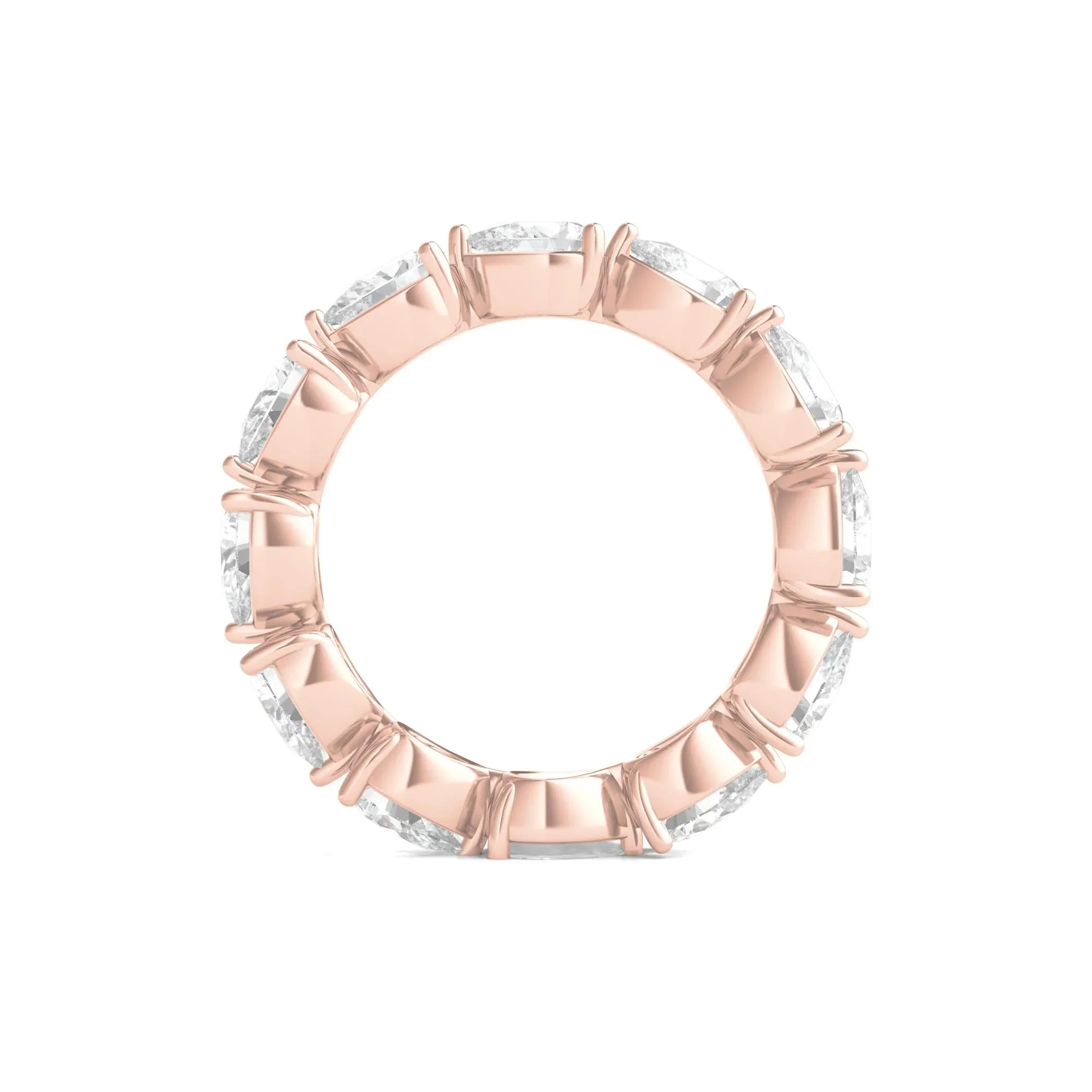 4 CT. Tw. Pear-Cut Lab Grown Diamond Eternity Band Ring 14K Rose Gold Size 4.5 - Image 2