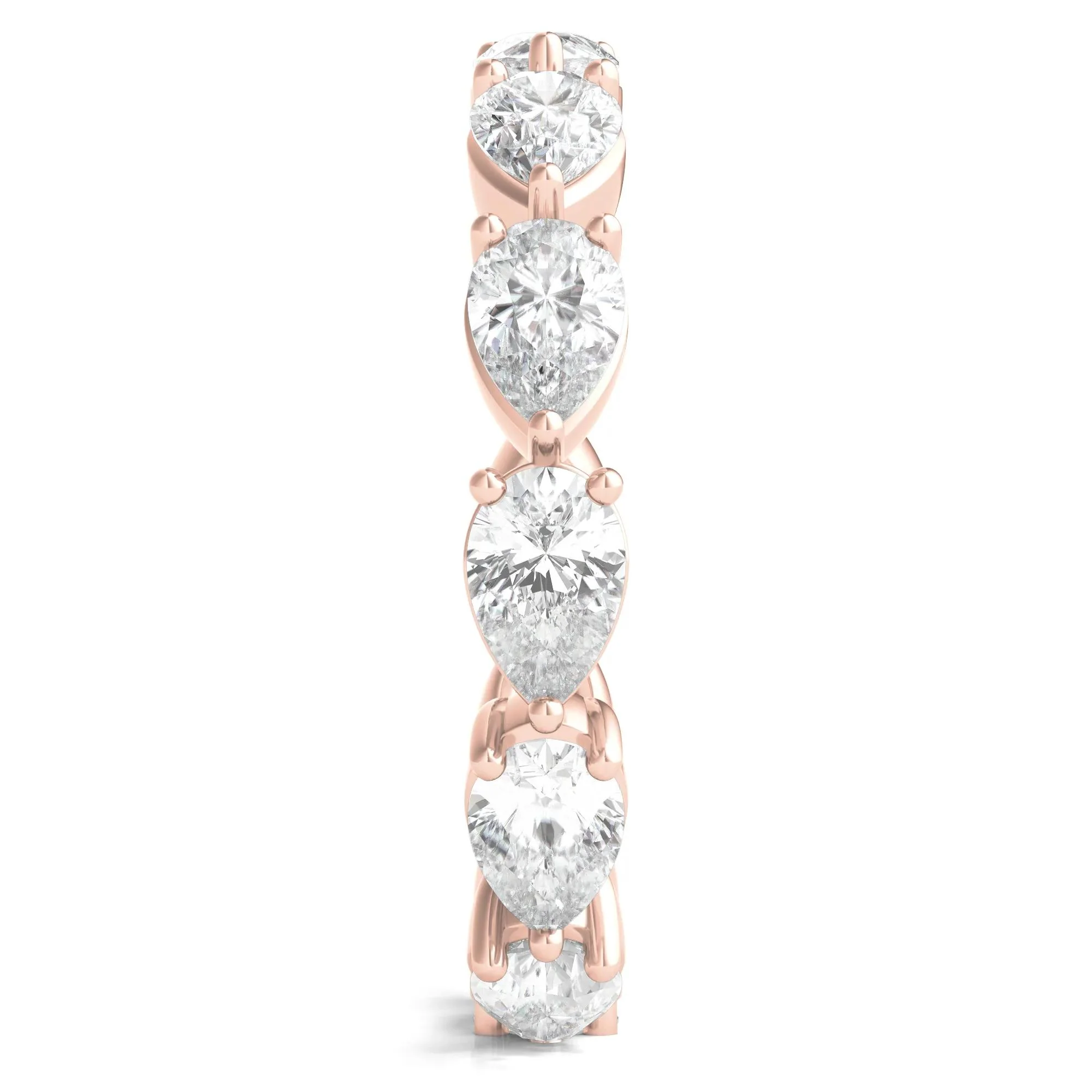 4 CT. Tw. Pear-Cut Lab Grown Diamond Eternity Band Ring 14K Rose Gold Size 8.5 - Image 3