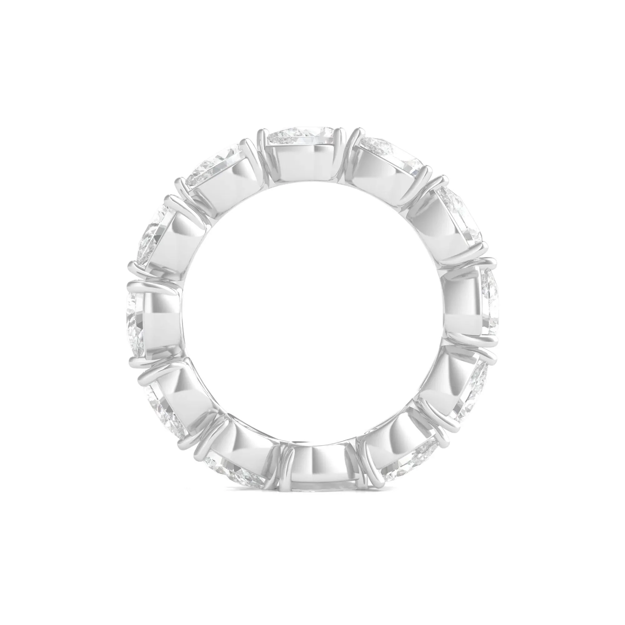 4 CT. Tw. Pear-Cut Lab Grown Diamond Eternity Band Ring 14K White Gold Size 5 - Image 2