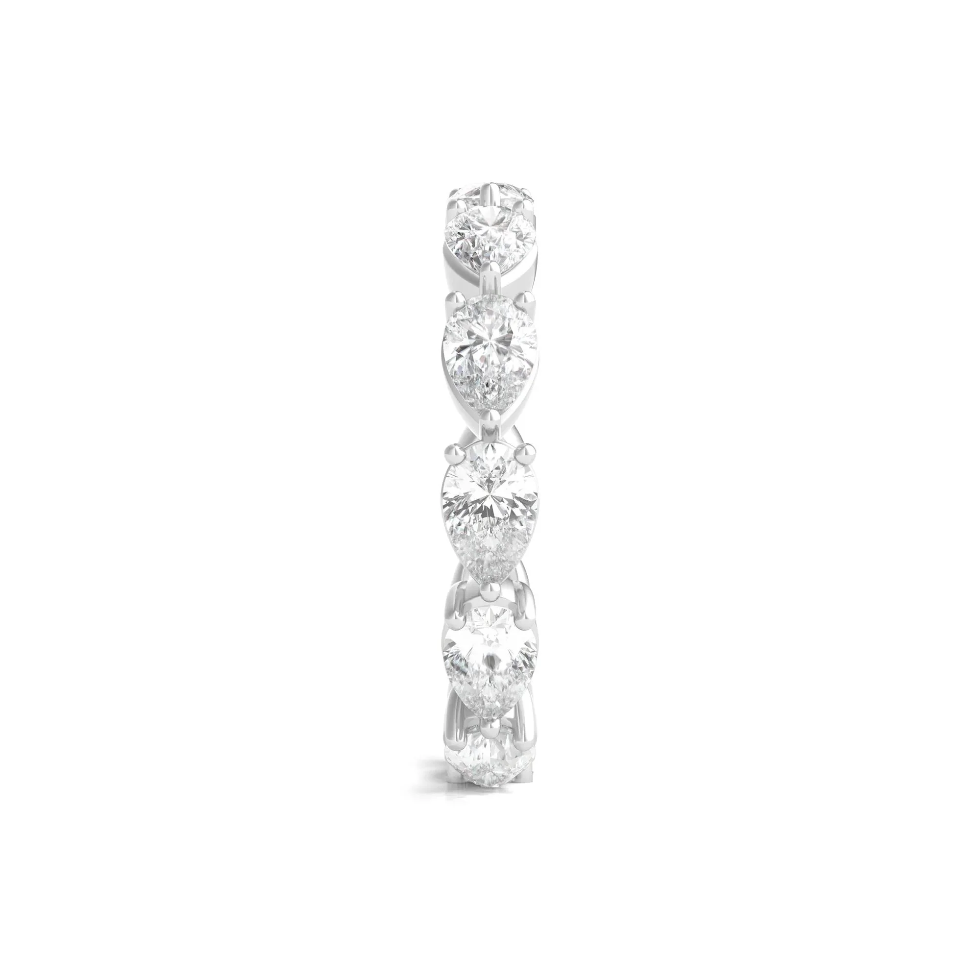4 CT. Tw. Pear-Cut Lab Grown Diamond Eternity Band Ring 14K White Gold Size 8 - Image 3