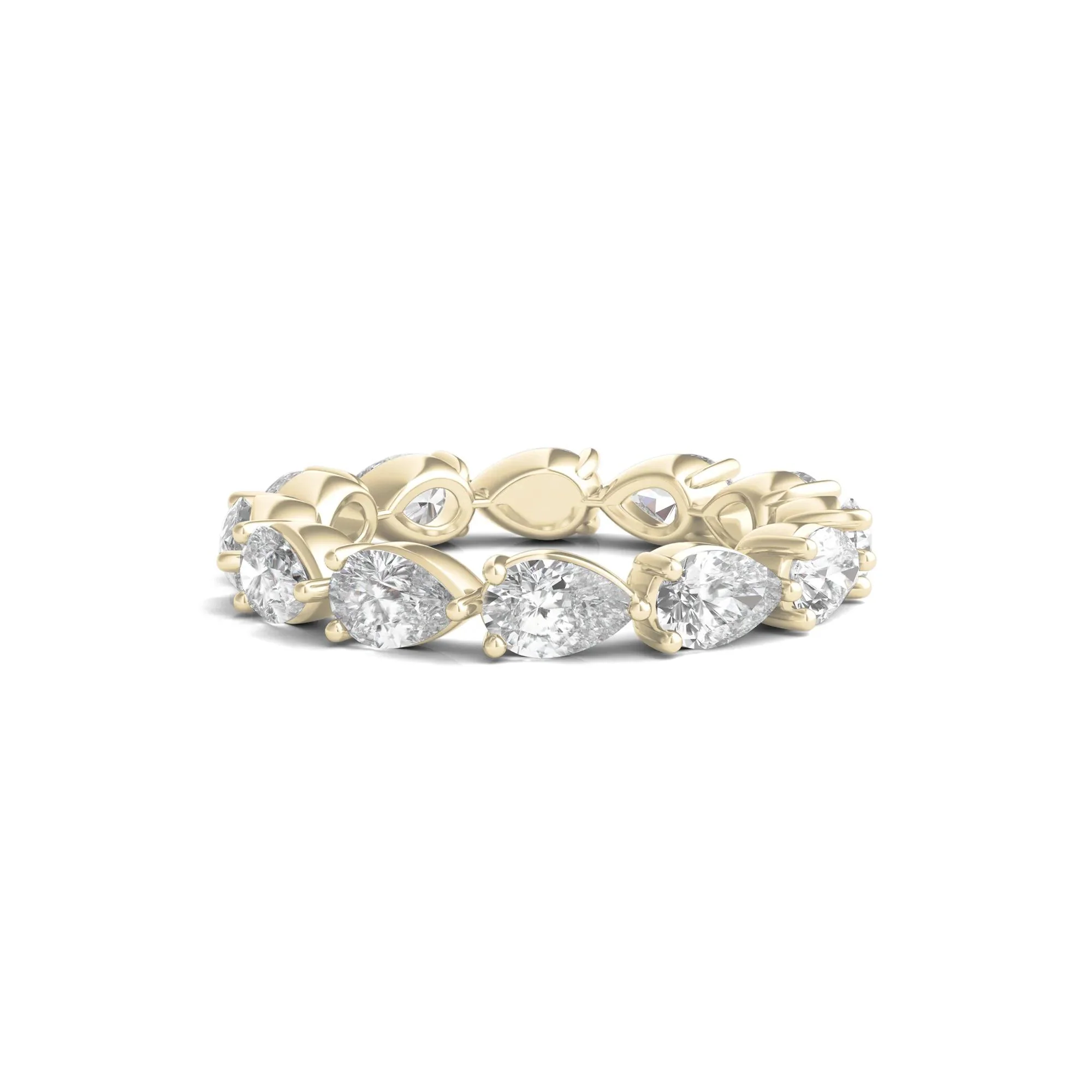 4 CT. Tw. Pear-Cut Lab Grown Diamond Eternity Band Ring 14K Yellow Gold Size 5