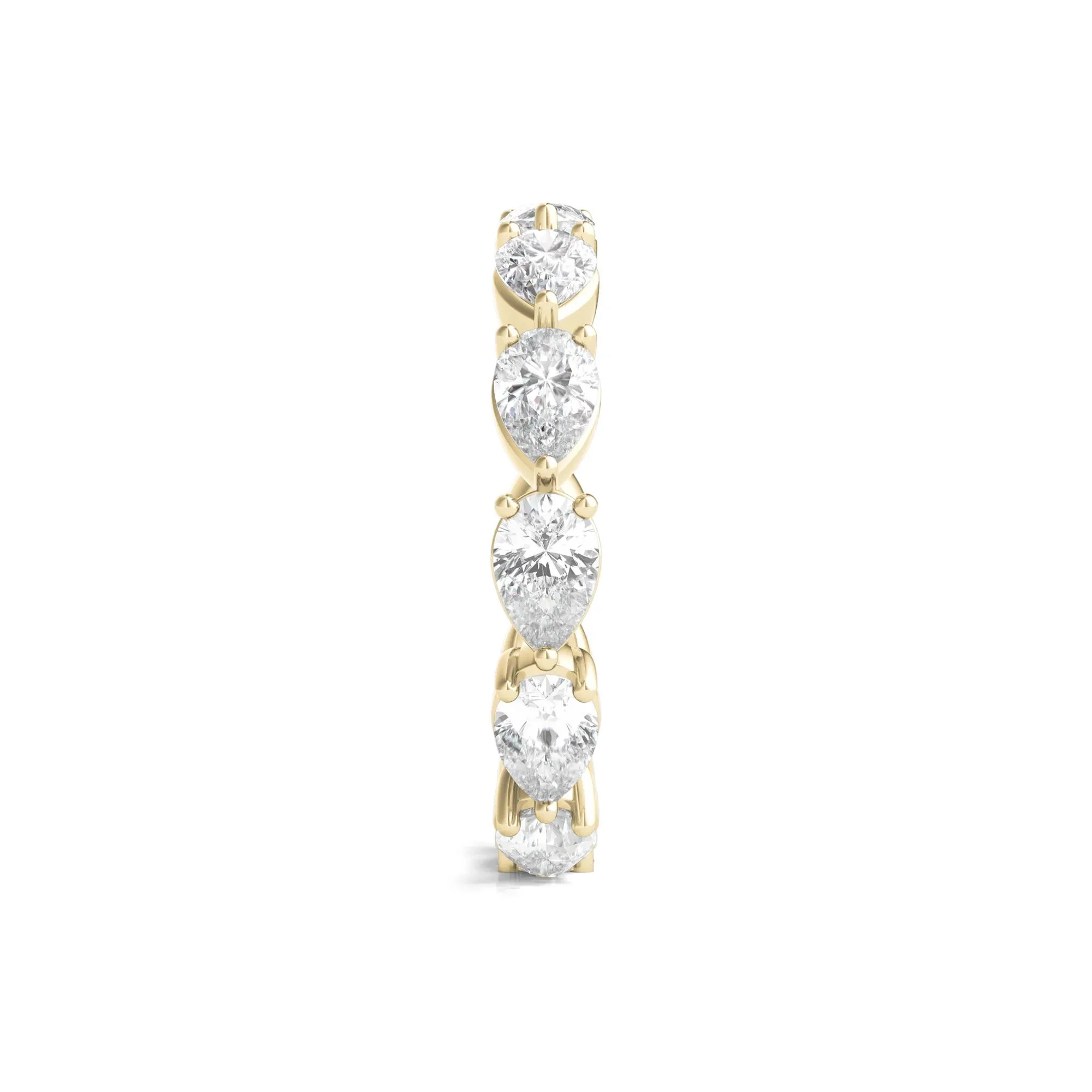 4 CT. Tw. Pear-Cut Lab Grown Diamond Eternity Band Ring 14K Yellow Gold Size 7 - Image 3